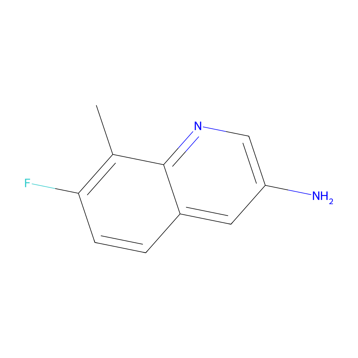 7-Fluoro-8-methylquinolin-3-amine molecular structure, CAS 2091354-70-8