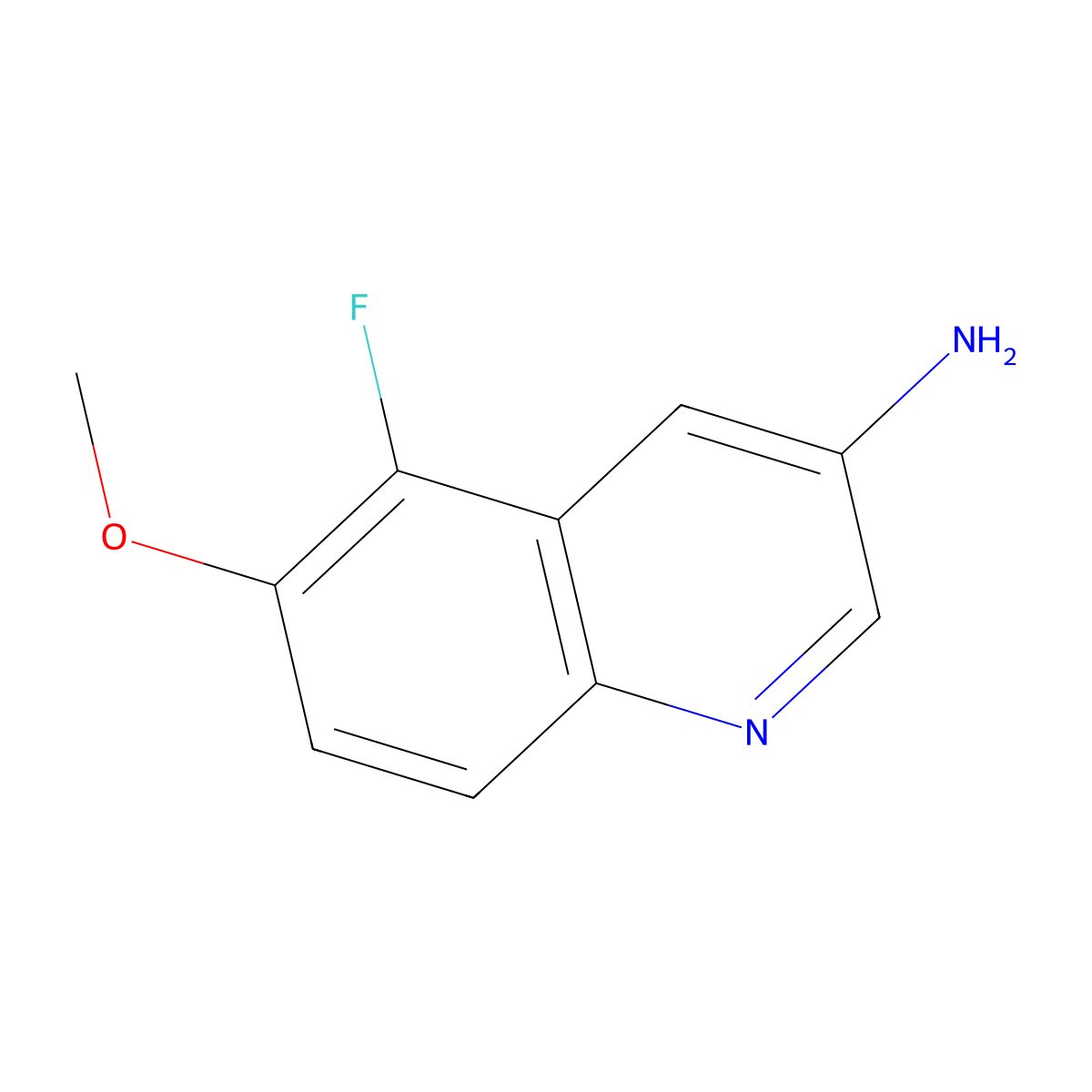 5-Fluoro-6-methoxyquinolin-3-amine molecular structure, CAS 2091354-78-6