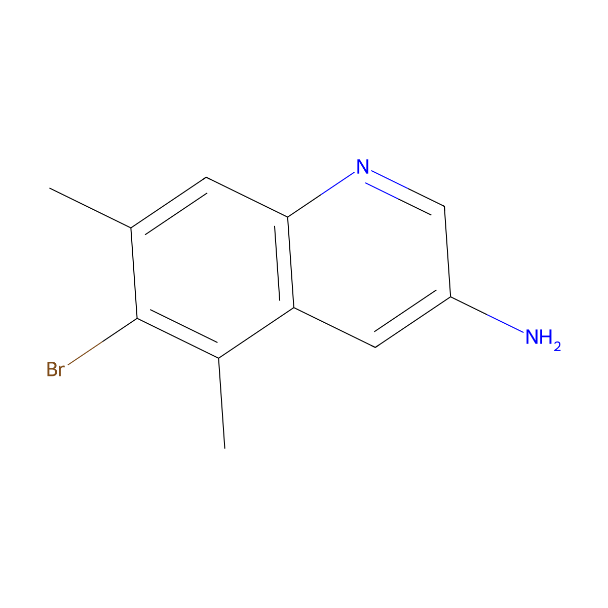 6-Bromo-5,7-dimethylquinolin-3-amine molecular structure, CAS 2091354-83-3
