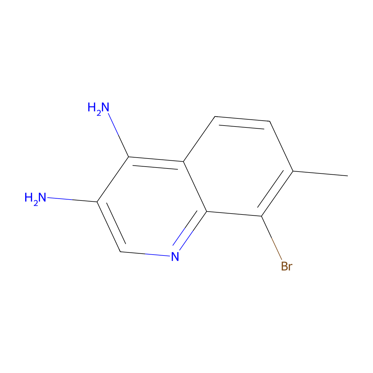 8-Bromo-7-methylquinoline-3,4-diamine molecular structure, CAS 2091354-94-6