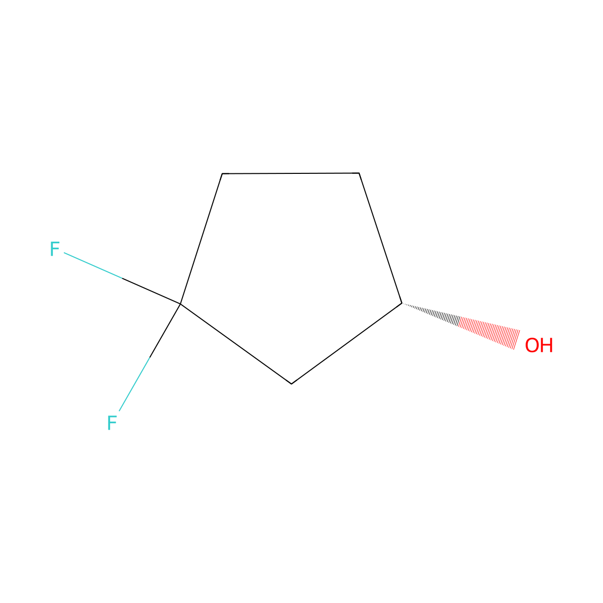 (1S)-3,3-Difluorocyclopentan-1-ol molecular structure, CAS 2091355-24-5