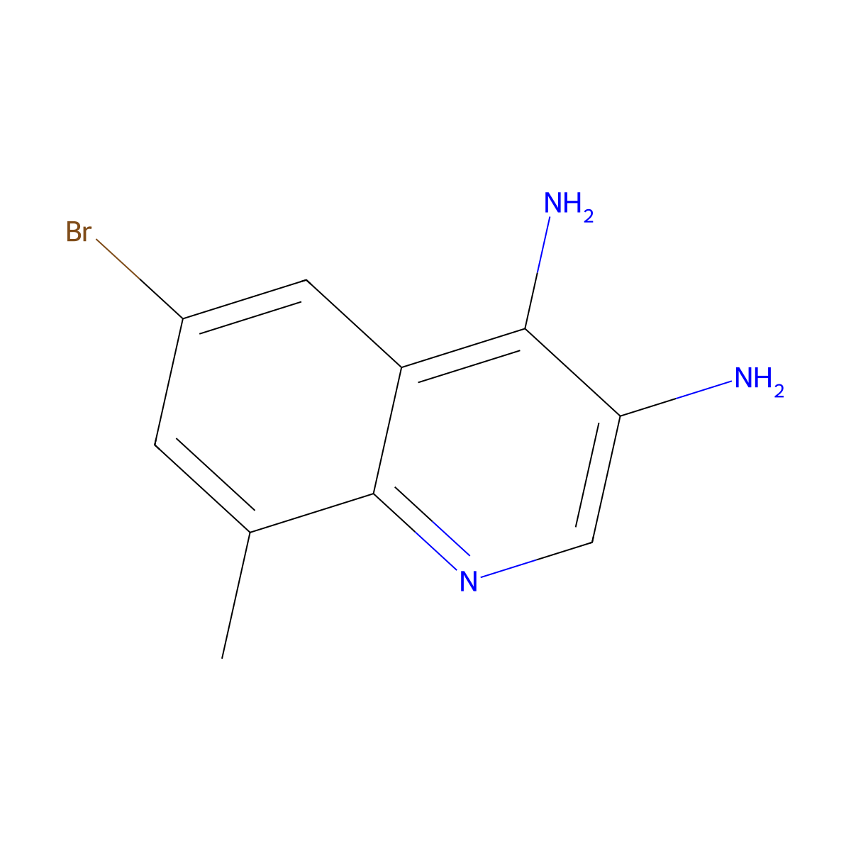 6-Bromo-8-methylquinoline-3,4-diamine molecular structure, CAS 2091357-04-7