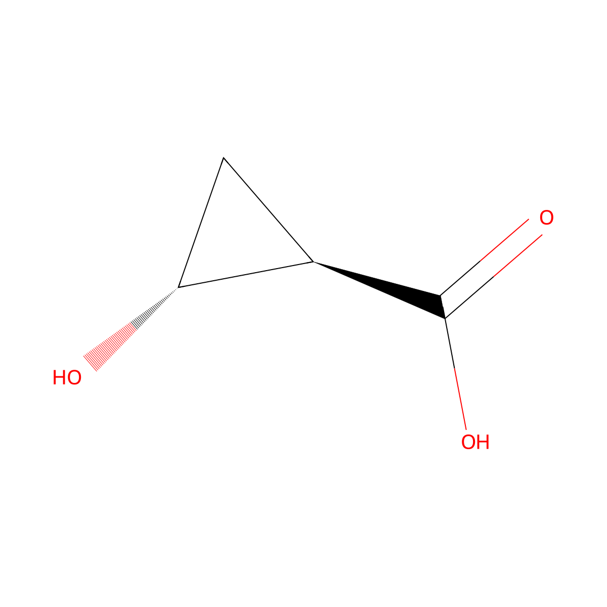 Trans-2-hydroxycyclopropane-1-carboxylic acid molecular structure, CAS 2091357-95-6
