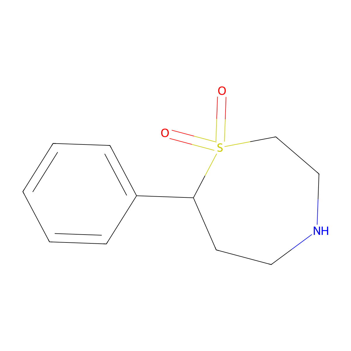 7-Phenyl-1lambda6,4-thiazepane-1,1-dione molecular structure, CAS 2091365-73-8