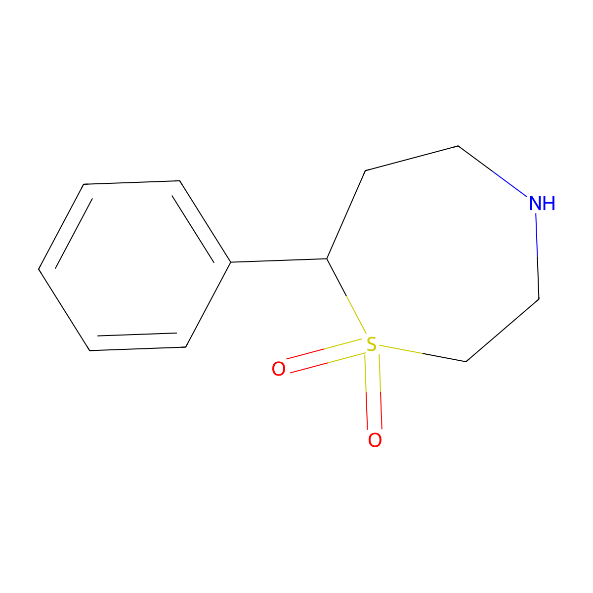 7-Phenyl-1lambda6,4-thiazepane-1,1-dione molecular structure, CAS 2091365-73-8