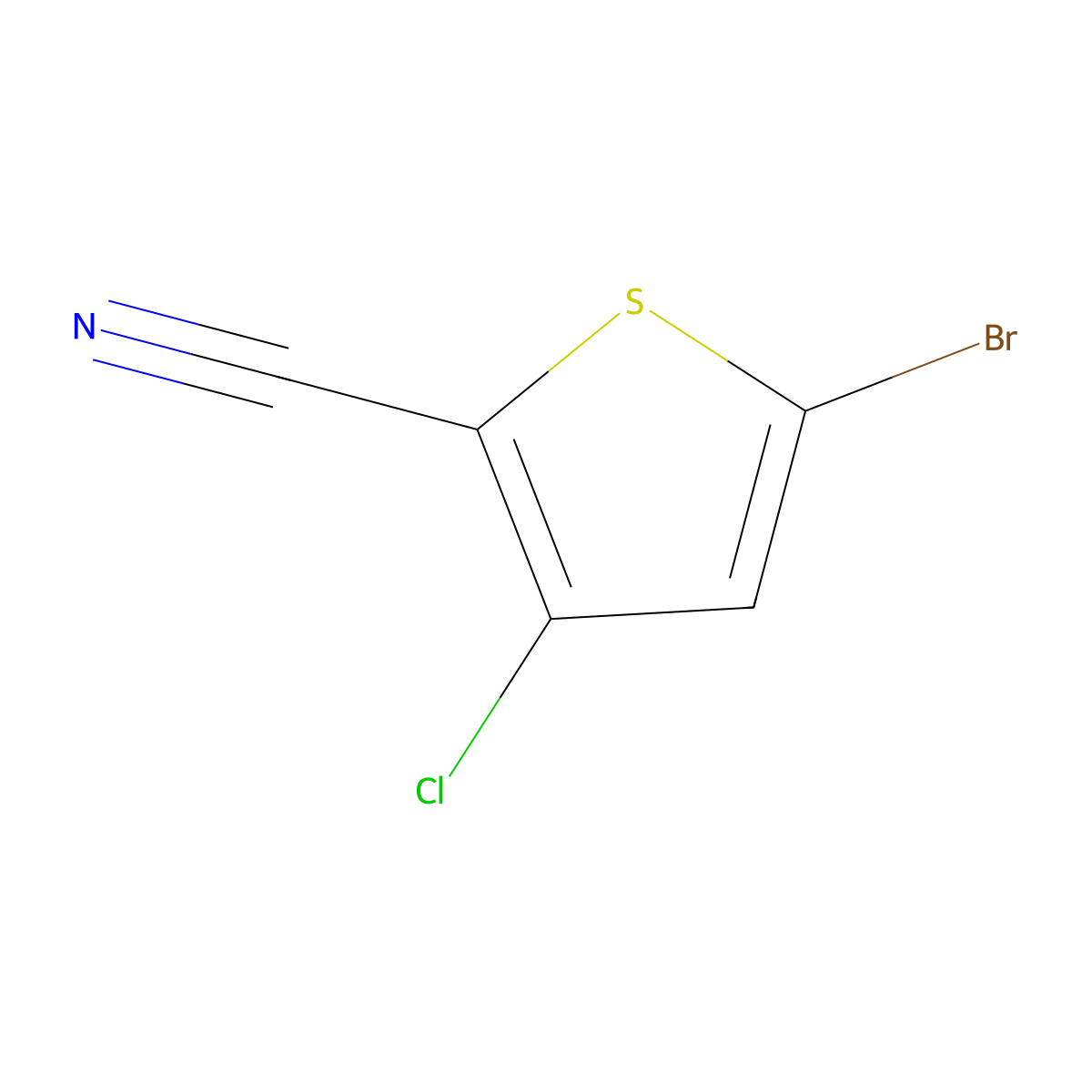 5-Bromo-3-chlorothiophene-2-carbonitrile molecular structure, CAS 2091365-74-9