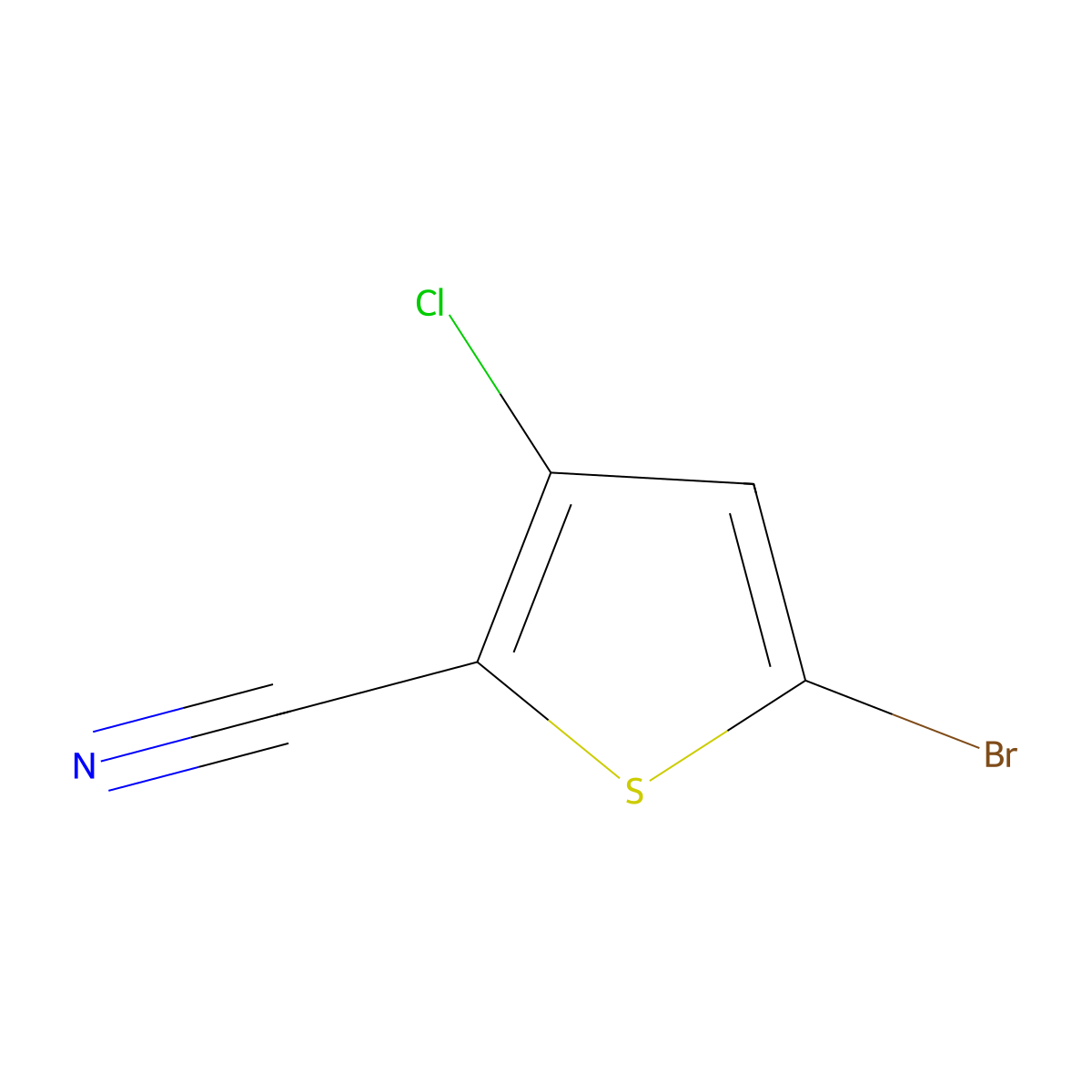 5-Bromo-3-chlorothiophene-2-carbonitrile molecular structure, CAS 2091365-74-9