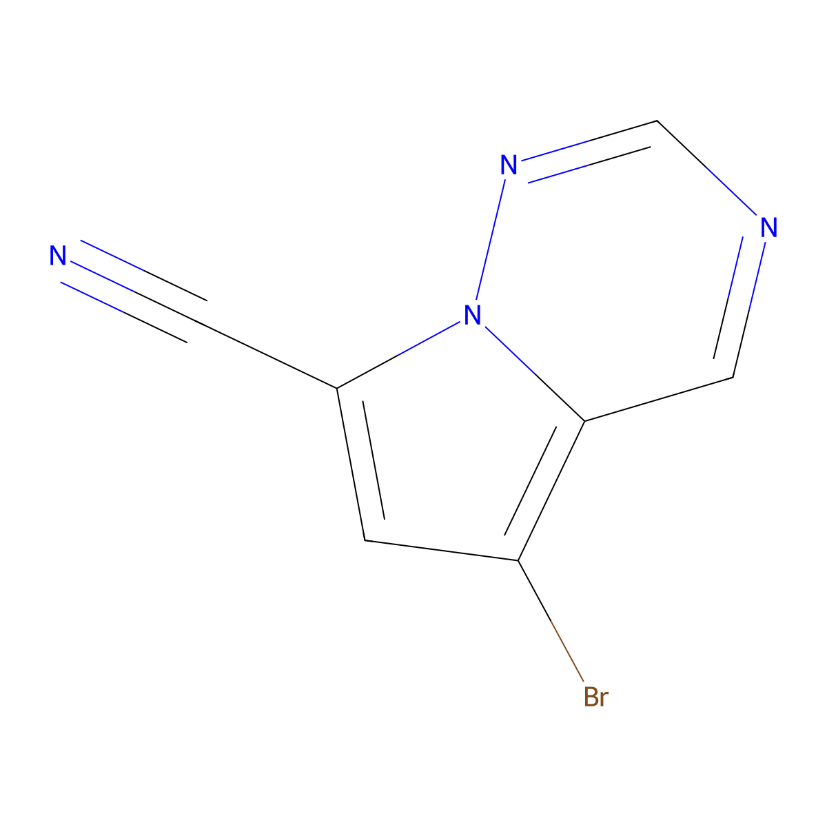 5-Bromopyrrolo[2,1-f][1,2,4]triazine-7-carbonitrile molecular structure, CAS 2091366-16-2