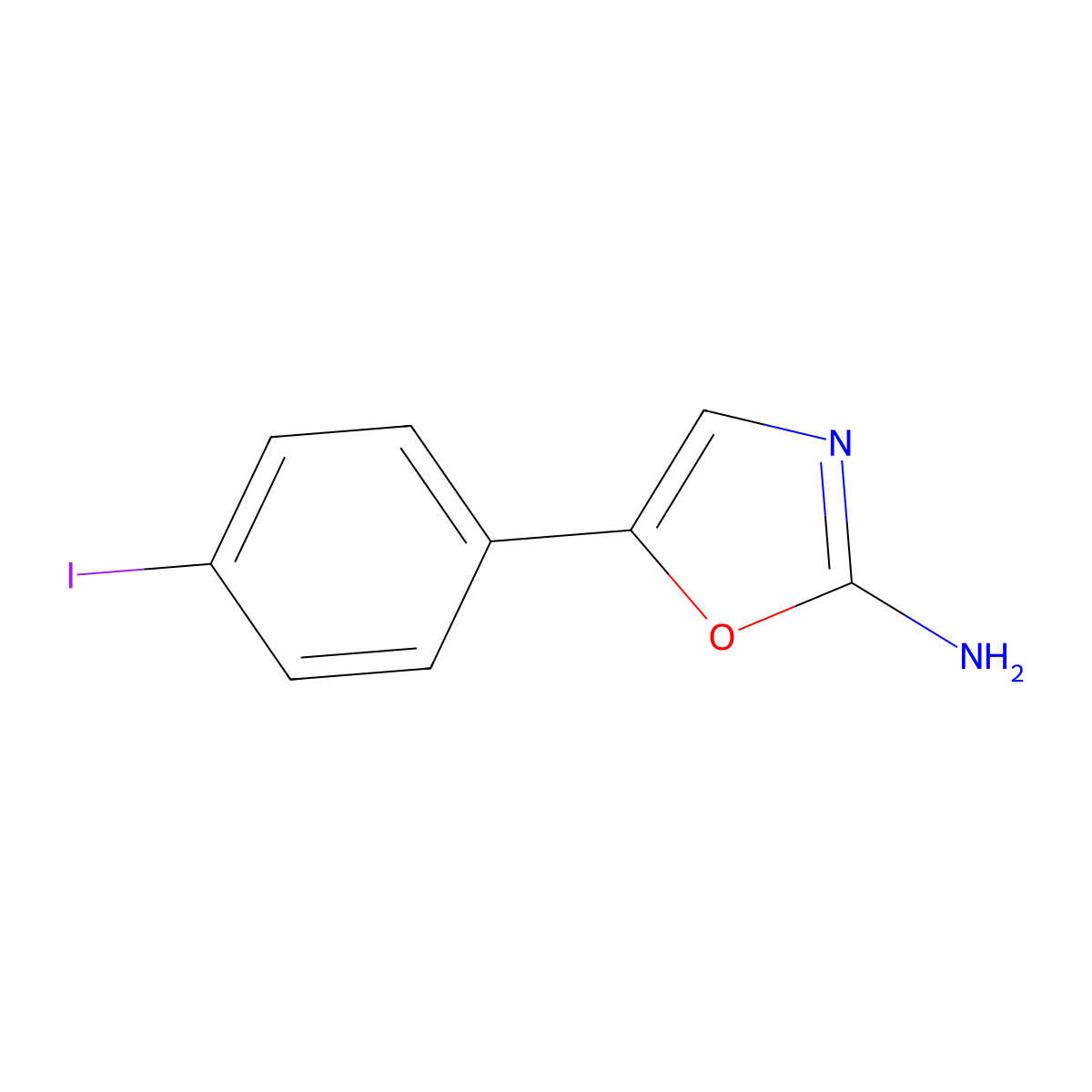 5-(4-Iodophenyl)oxazol-2-amine molecular structure, CAS 2091368-87-3