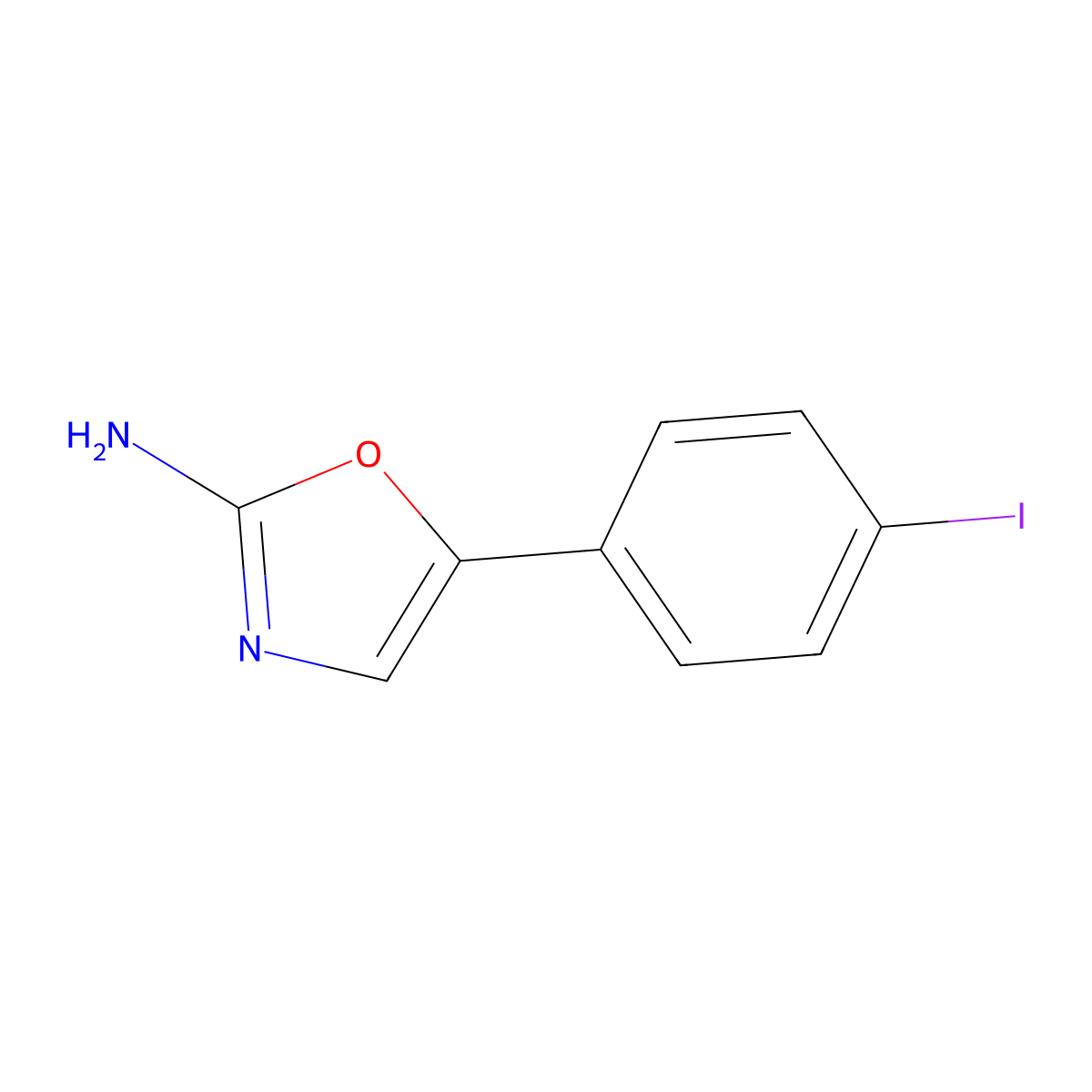 5-(4-Iodophenyl)oxazol-2-amine molecular structure, CAS 2091368-87-3