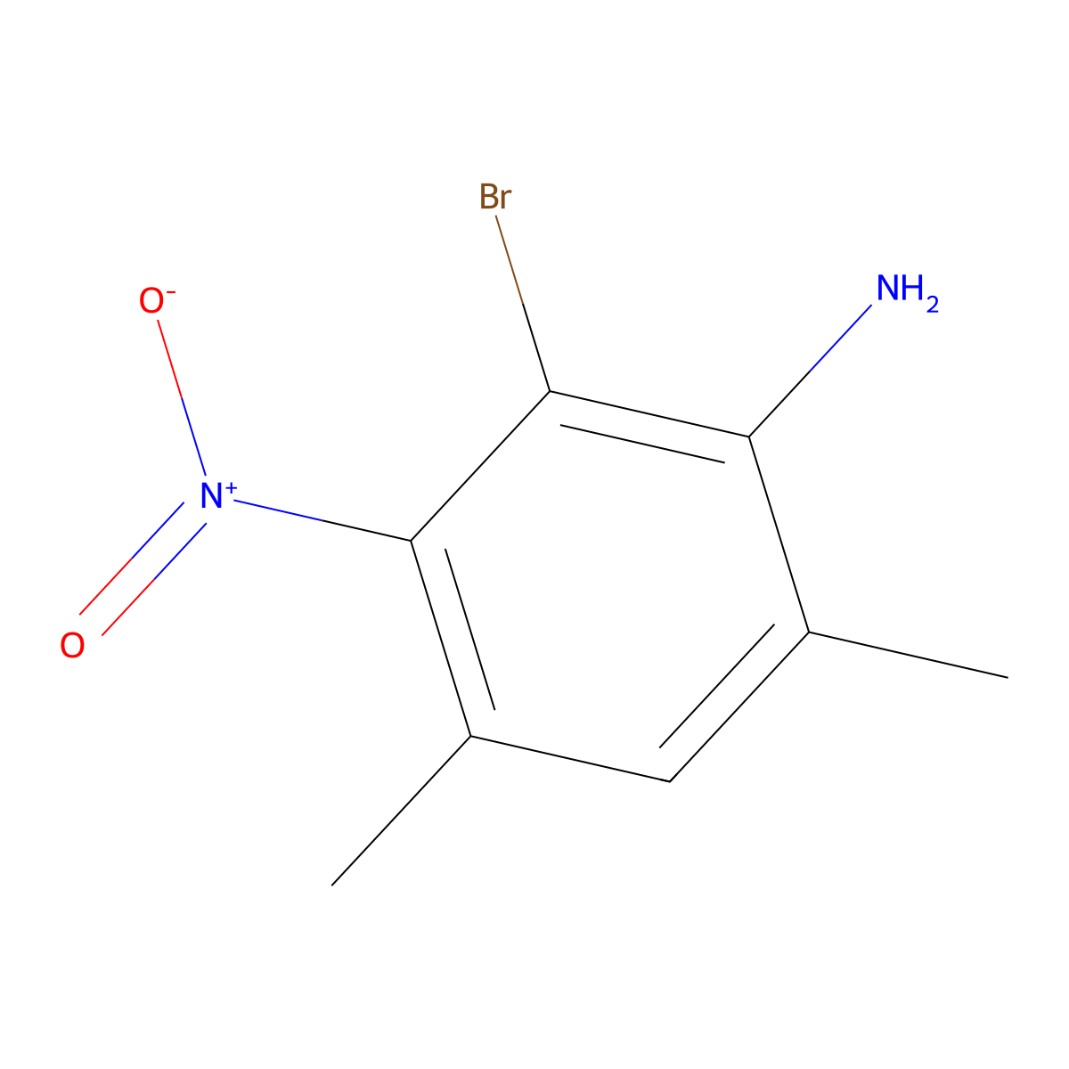 2-Bromo-4,6-dimethyl-3-nitroaniline molecular structure, CAS 2091370-32-8