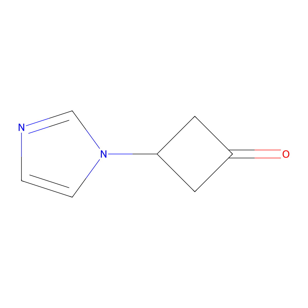 3-(1H-imidazol-1-yl)cyclobutan-1-one molecular structure, CAS 2091373-59-8