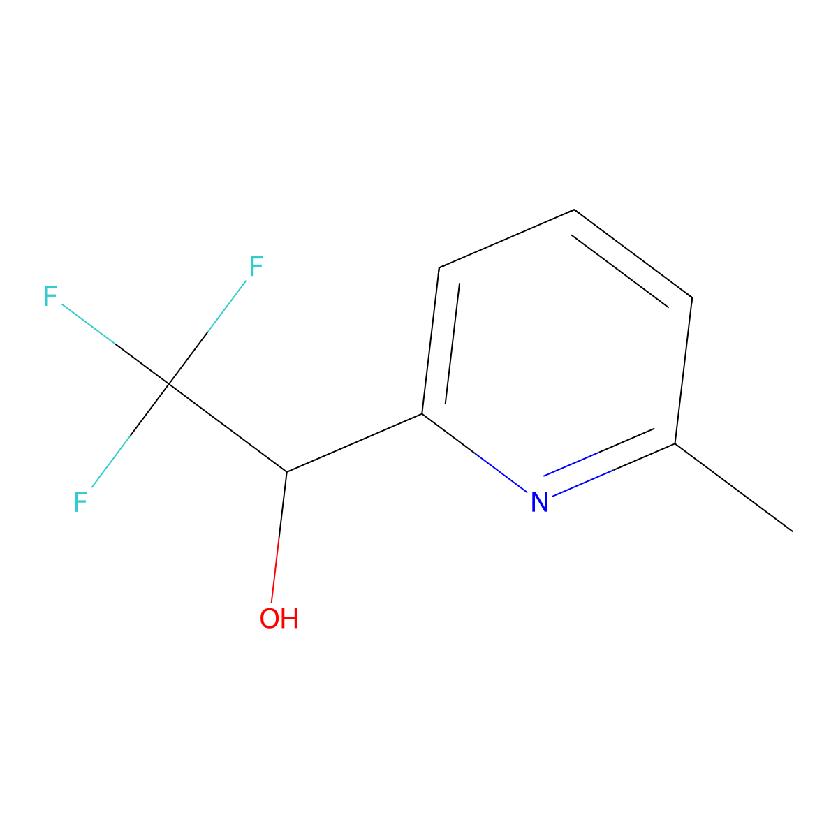2,2,2-Trifluoro-1-(6-methylpyridin-2-yl)ethan-1-ol molecular structure, CAS 2091376-51-9