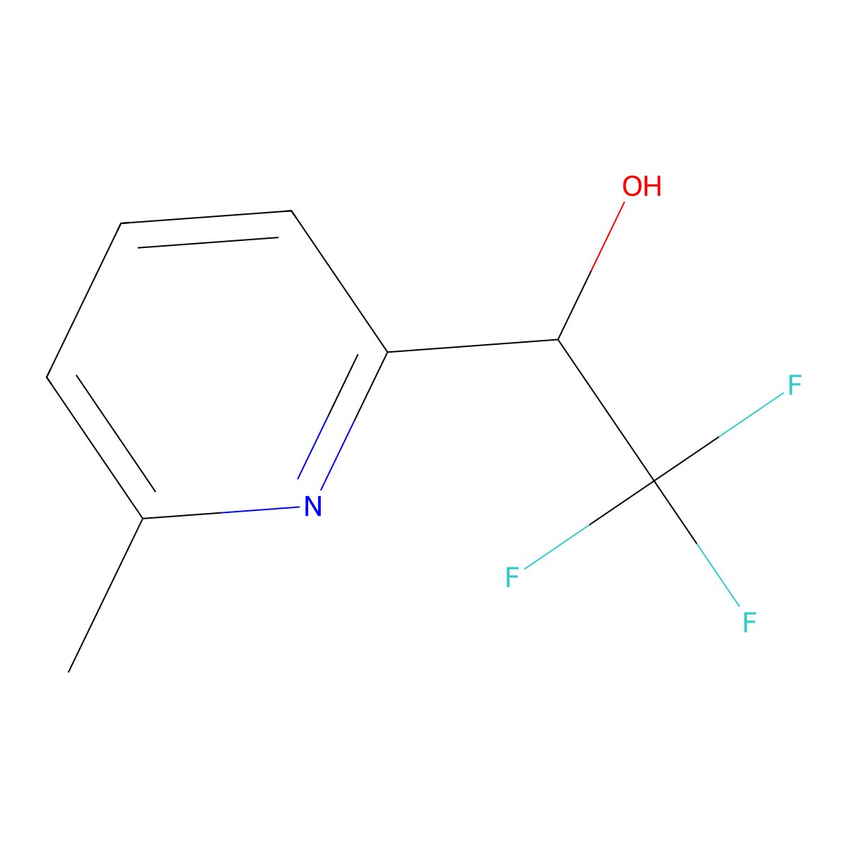 2,2,2-Trifluoro-1-(6-methylpyridin-2-yl)ethan-1-ol molecular structure, CAS 2091376-51-9