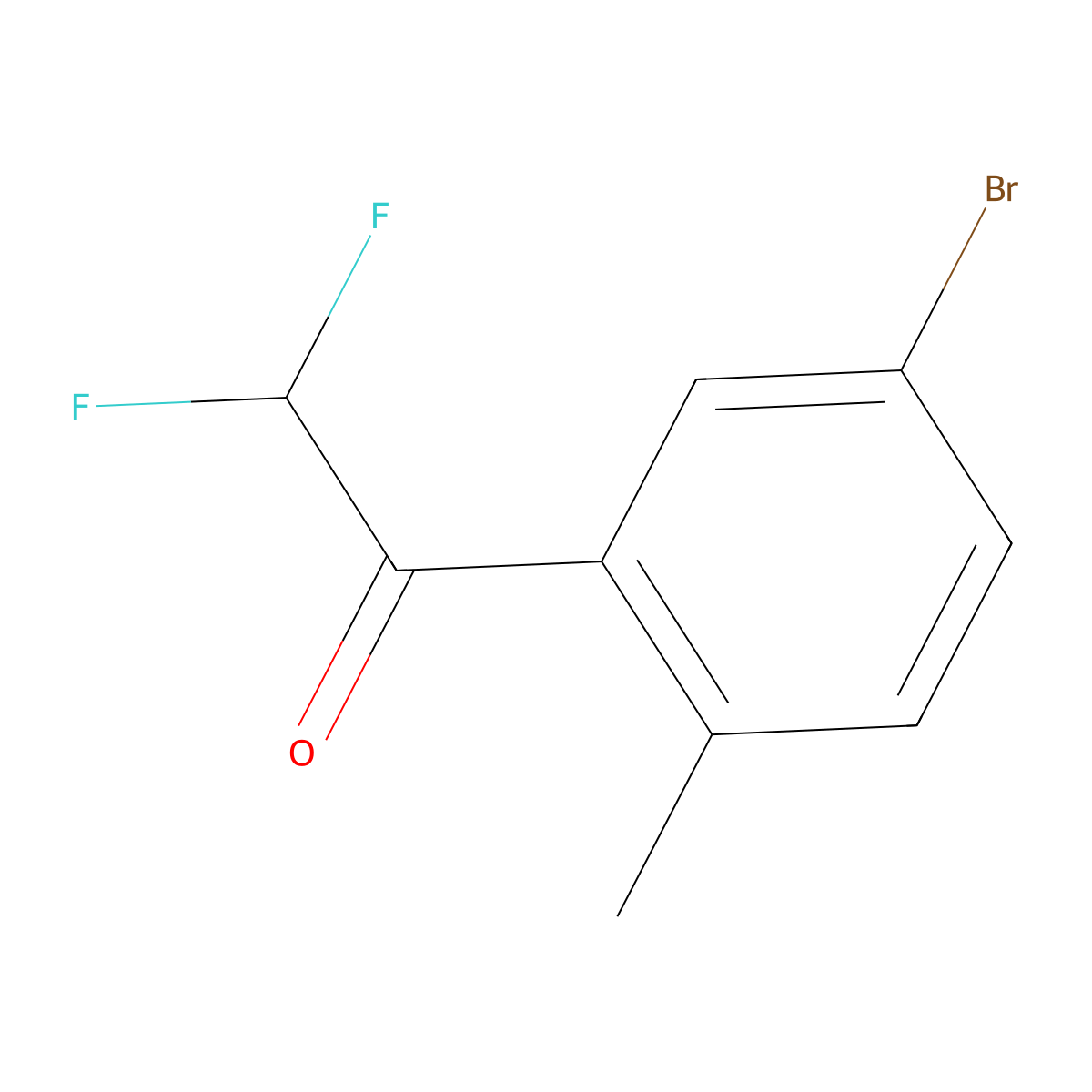 1-(5-Bromo-2-methylphenyl)-2,2-difluoroethan-1-one molecular structure, CAS 2091379-38-1