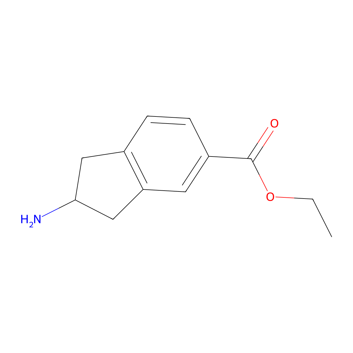 ethyl 2-amino-2,3-dihydro-1H-indene-5-carboxylate molecular structure, CAS 2091379-98-3