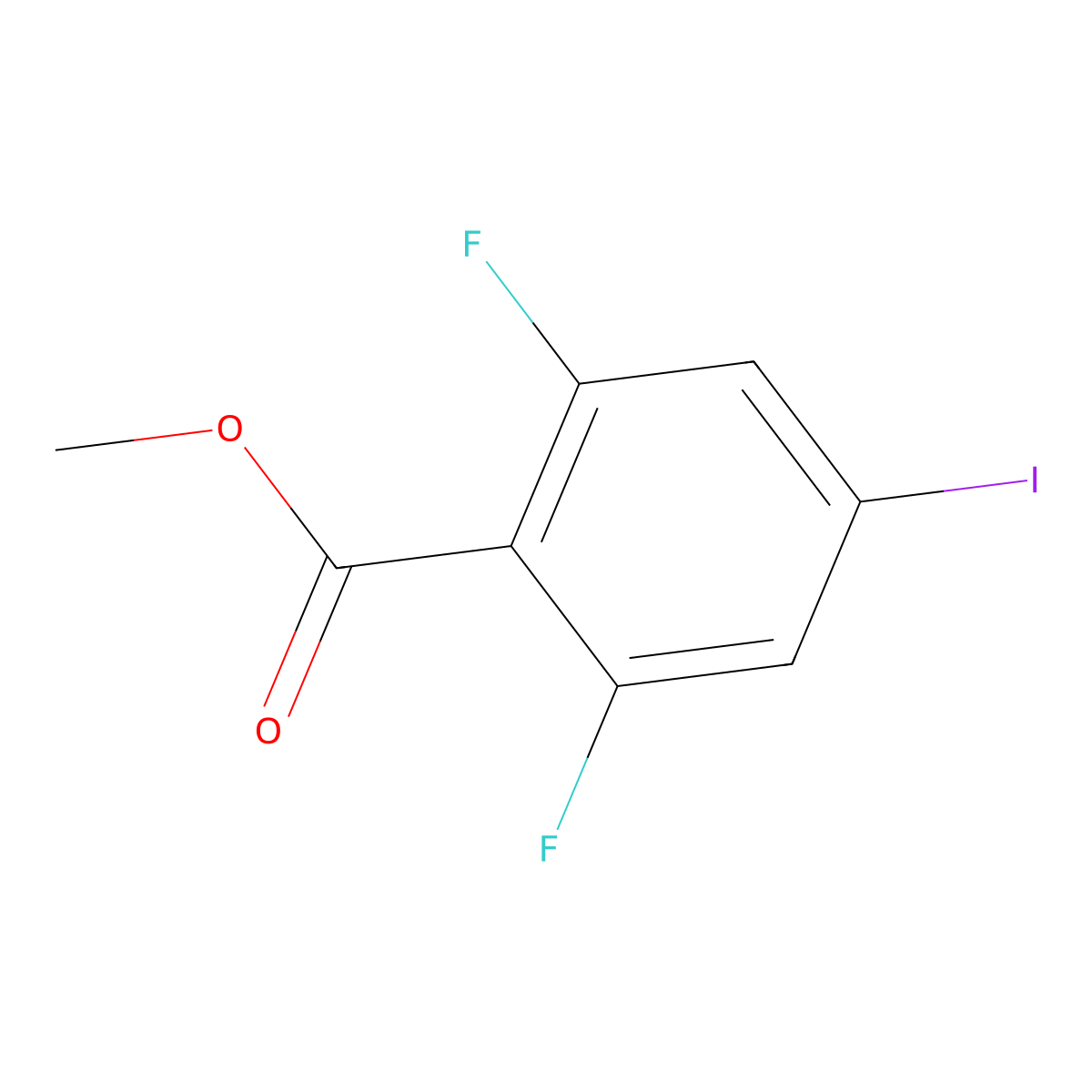 Methyl 2,6-difluoro-4-iodobenzoate molecular structure, CAS 2091383-72-9