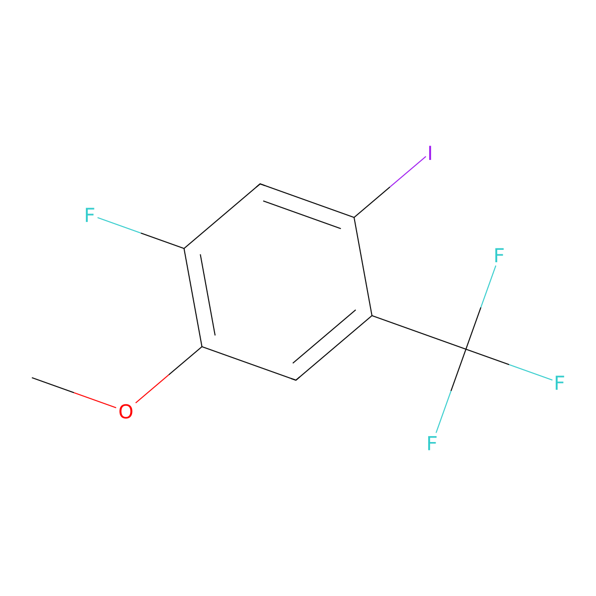 1-Fluoro-5-iodo-2-methoxy-4-(trifluoromethyl)benzene molecular structure, CAS 2091384-92-6