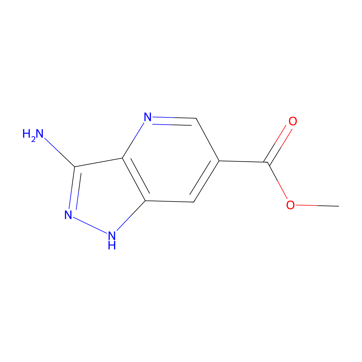 methyl 3-amino-1H-pyrazolo[4,3-b]pyridine-6-carboxylate molecular structure, CAS 2091387-86-7