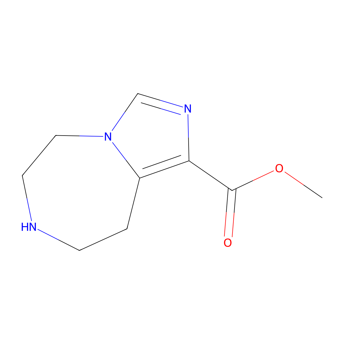 methyl 5H,6H,7H,8H,9H-imidazo[1,5-d][1,4]diazepine-1-carboxylate molecular structure, CAS 2091389-20-5
