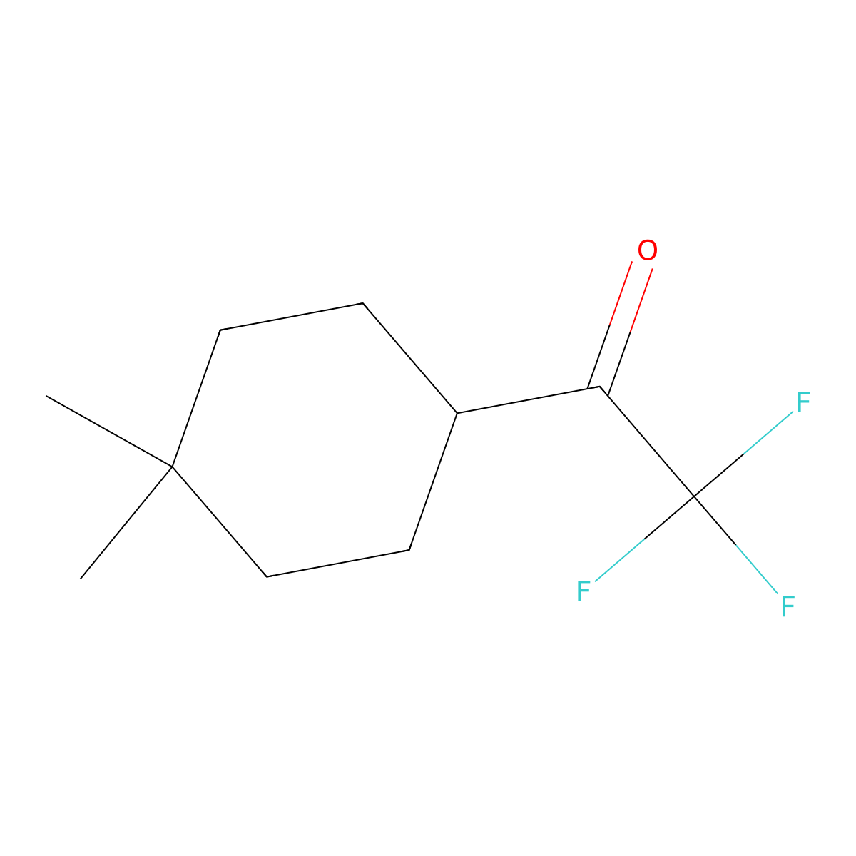 1-(4,4-Dimethylcyclohexyl)-2,2,2-trifluoroethan-1-one molecular structure, CAS 2091393-18-7