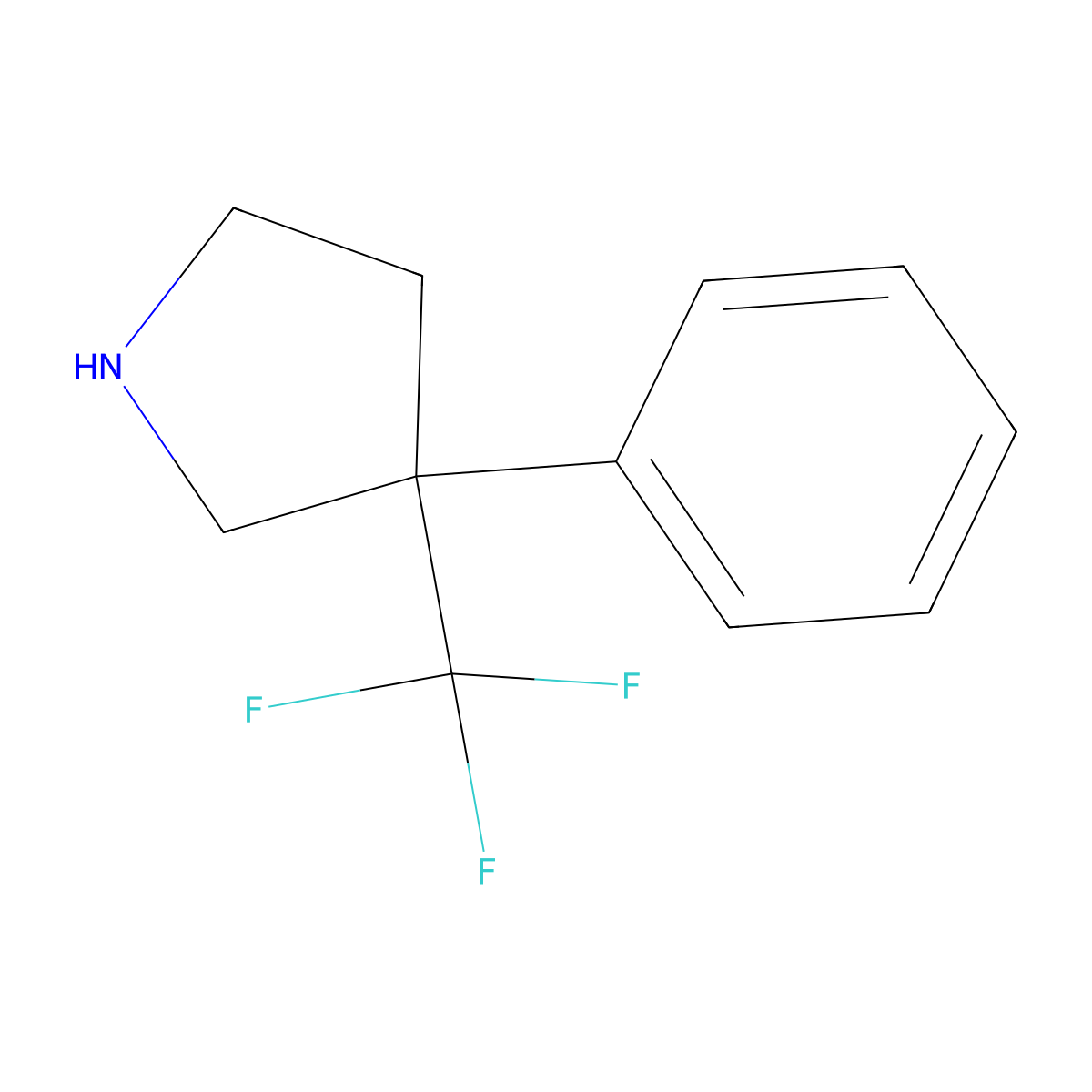 3-Phenyl-3-(trifluoromethyl)pyrrolidine molecular structure, CAS 2091394-97-5