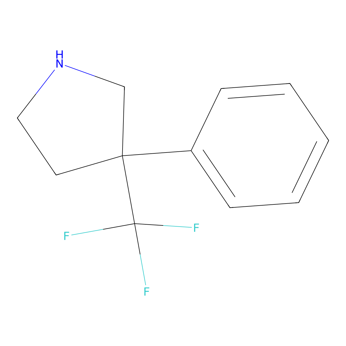 3-Phenyl-3-(trifluoromethyl)pyrrolidine molecular structure, CAS 2091394-97-5