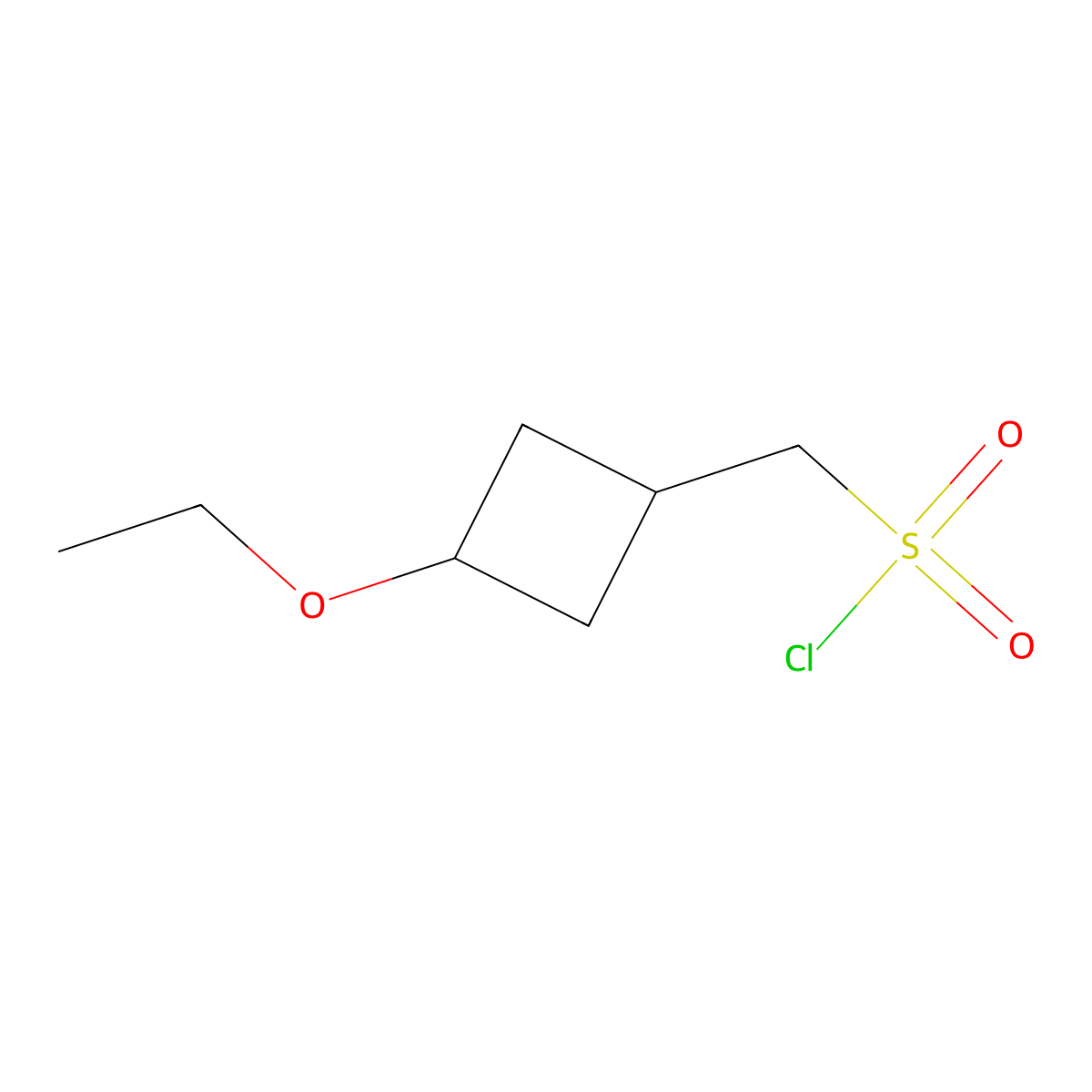(3-Ethoxycyclobutyl)methanesulfonyl chloride molecular structure, CAS 2091396-14-2