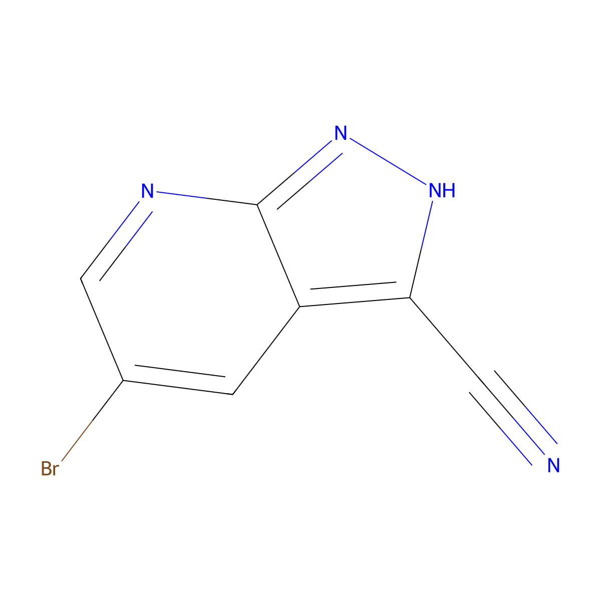 5-bromo-2H-pyrazolo[3,4-b]pyridine-3-carbonitrile molecular structure, CAS 2091396-60-8