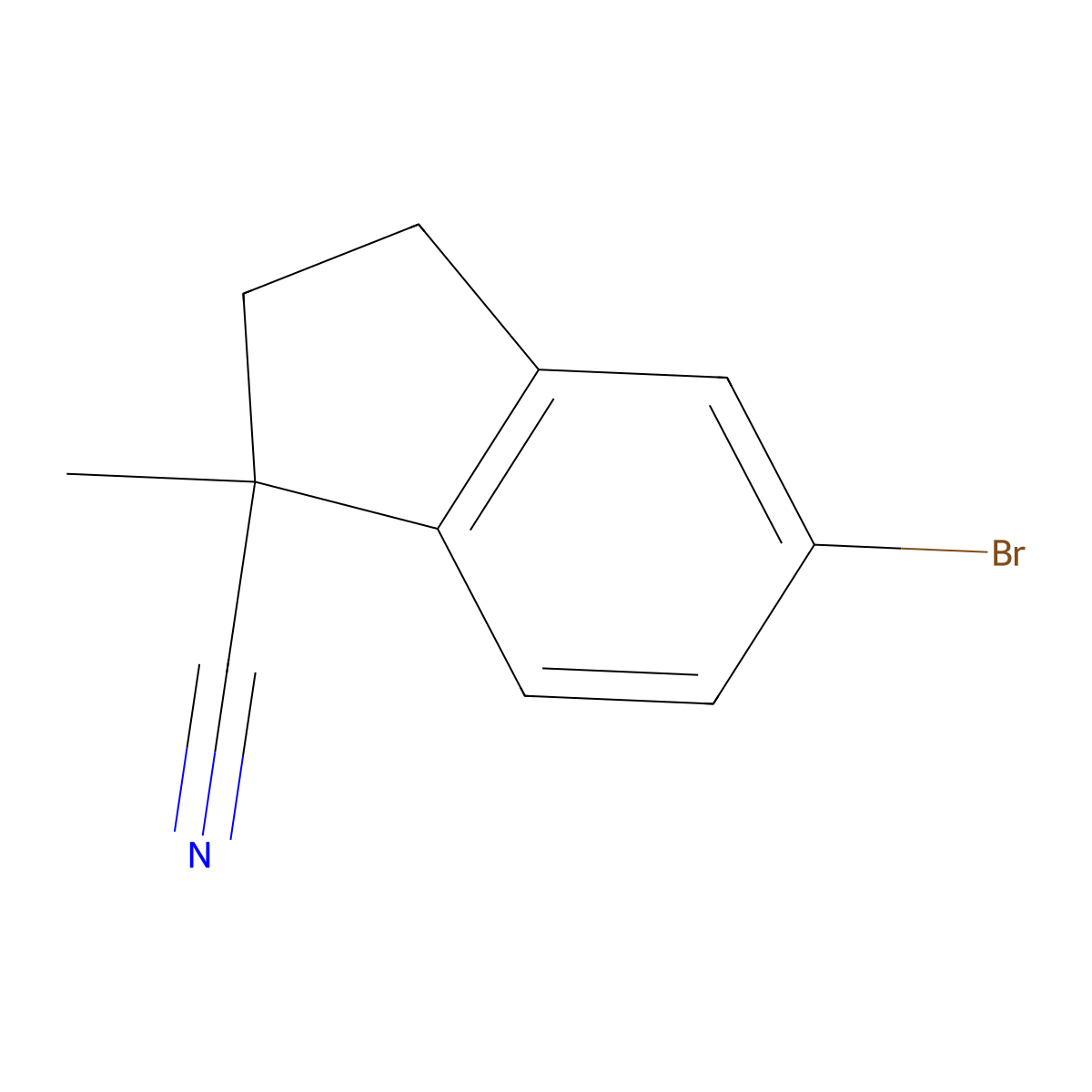 5-bromo-1-methyl-2,3-dihydro-1H-indene-1-carbonitrile molecular structure, CAS 2091397-20-3