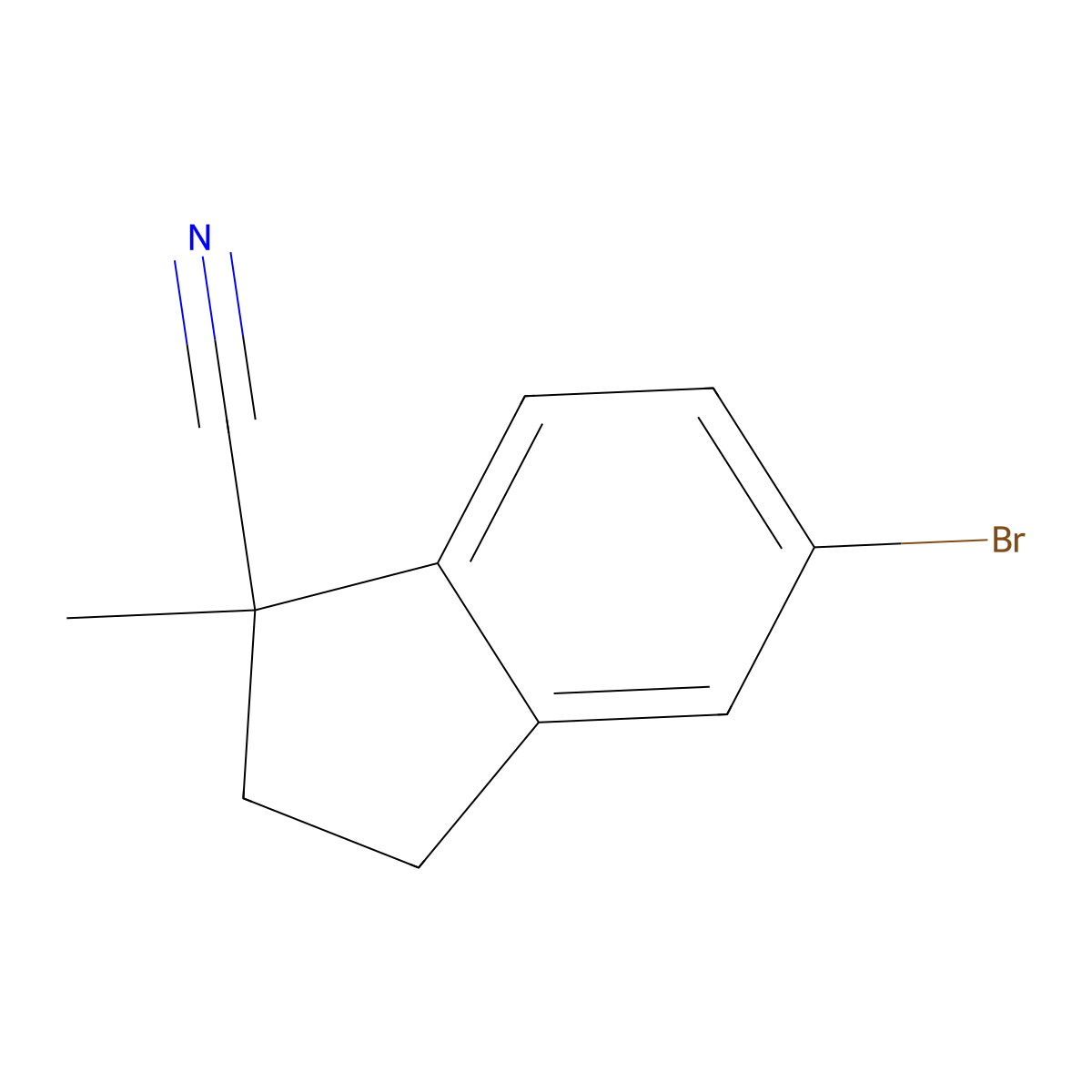 5-bromo-1-methyl-2,3-dihydro-1H-indene-1-carbonitrile molecular structure, CAS 2091397-20-3