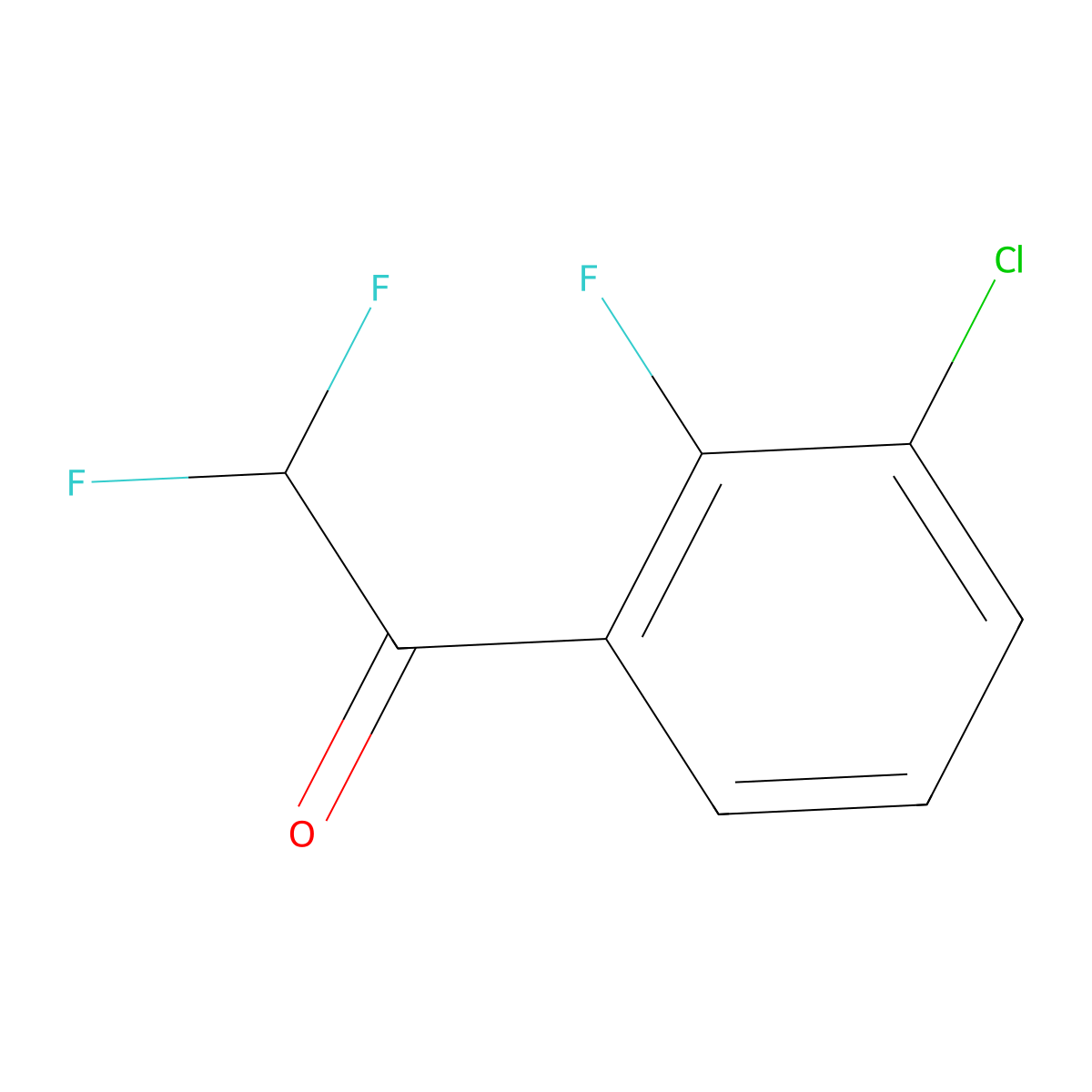 1-(3-Chloro-2-fluorophenyl)-2,2-difluoroethanone molecular structure, CAS 2091397-25-8