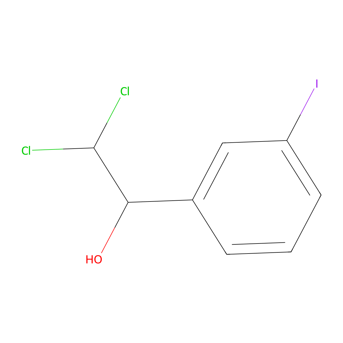2,2-Dichloro-1-(3-iodophenyl)ethanol molecular structure, CAS 20914-16-3