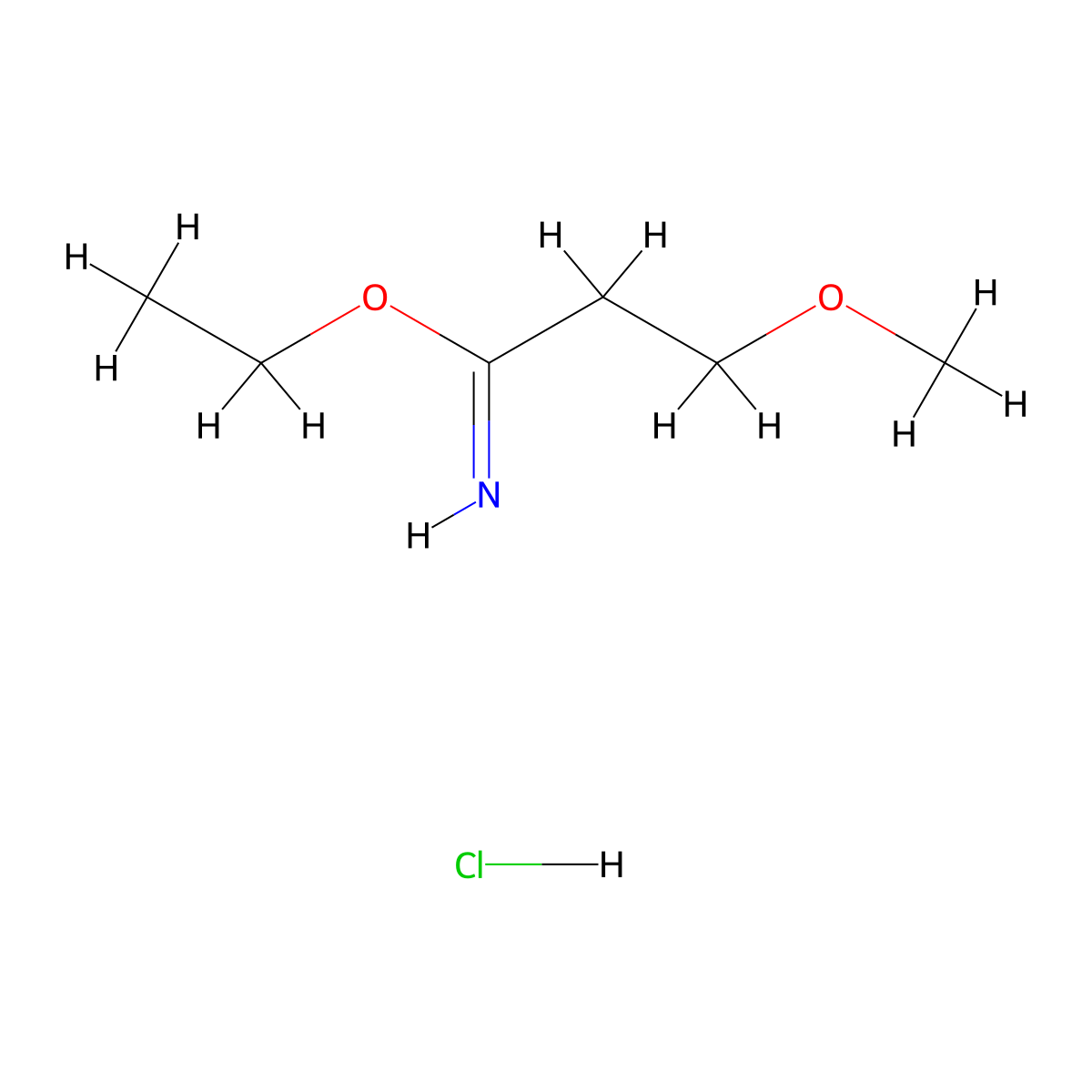 Ethyl 3-methoxypropanimidate hydrochloride molecular structure, CAS 20914-90-3