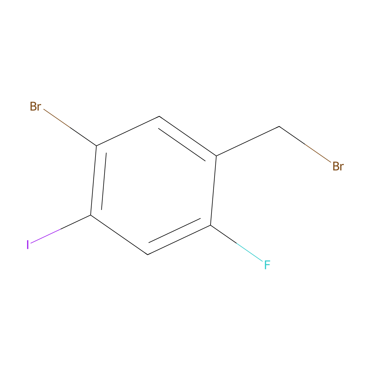5-Bromo-2-fluoro-4-iodobenZyl bromide molecular structure, CAS 2091400-72-3