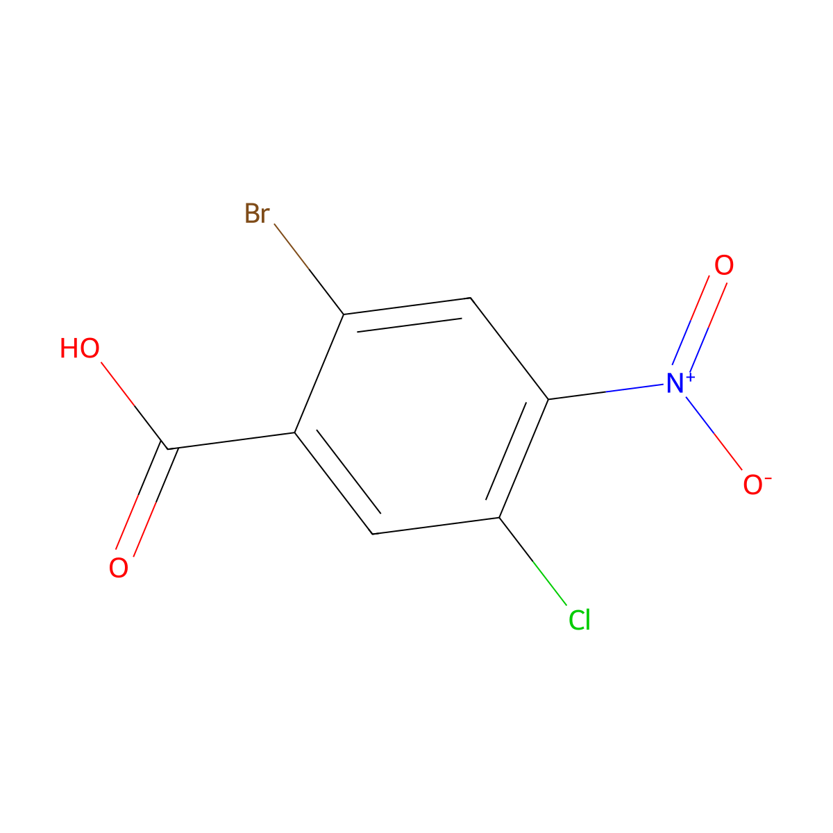 2-Bromo-5-chloro-4-nitrobenzoic acid molecular structure, CAS 2091400-79-0