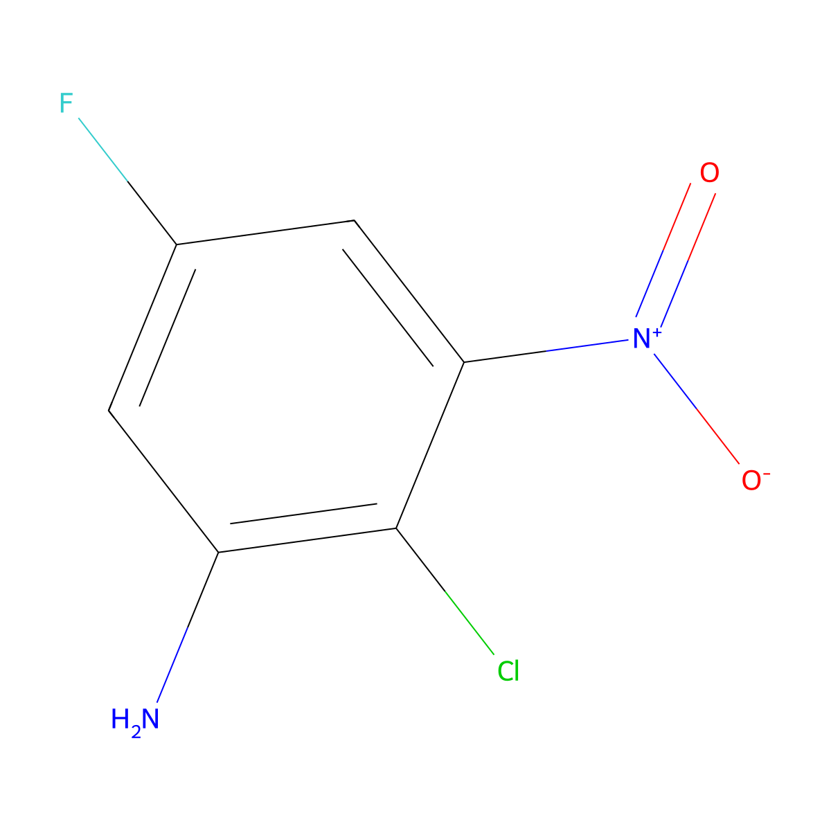 2-Chloro-5-fluoro-3-nitroaniline molecular structure, CAS 2091401-95-3