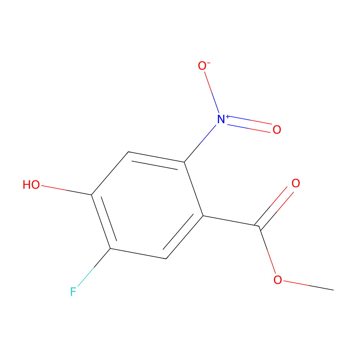 Methyl 5-fluoro-4-hydroxy-2-nitrobenzoate molecular structure, CAS 2091403-18-6