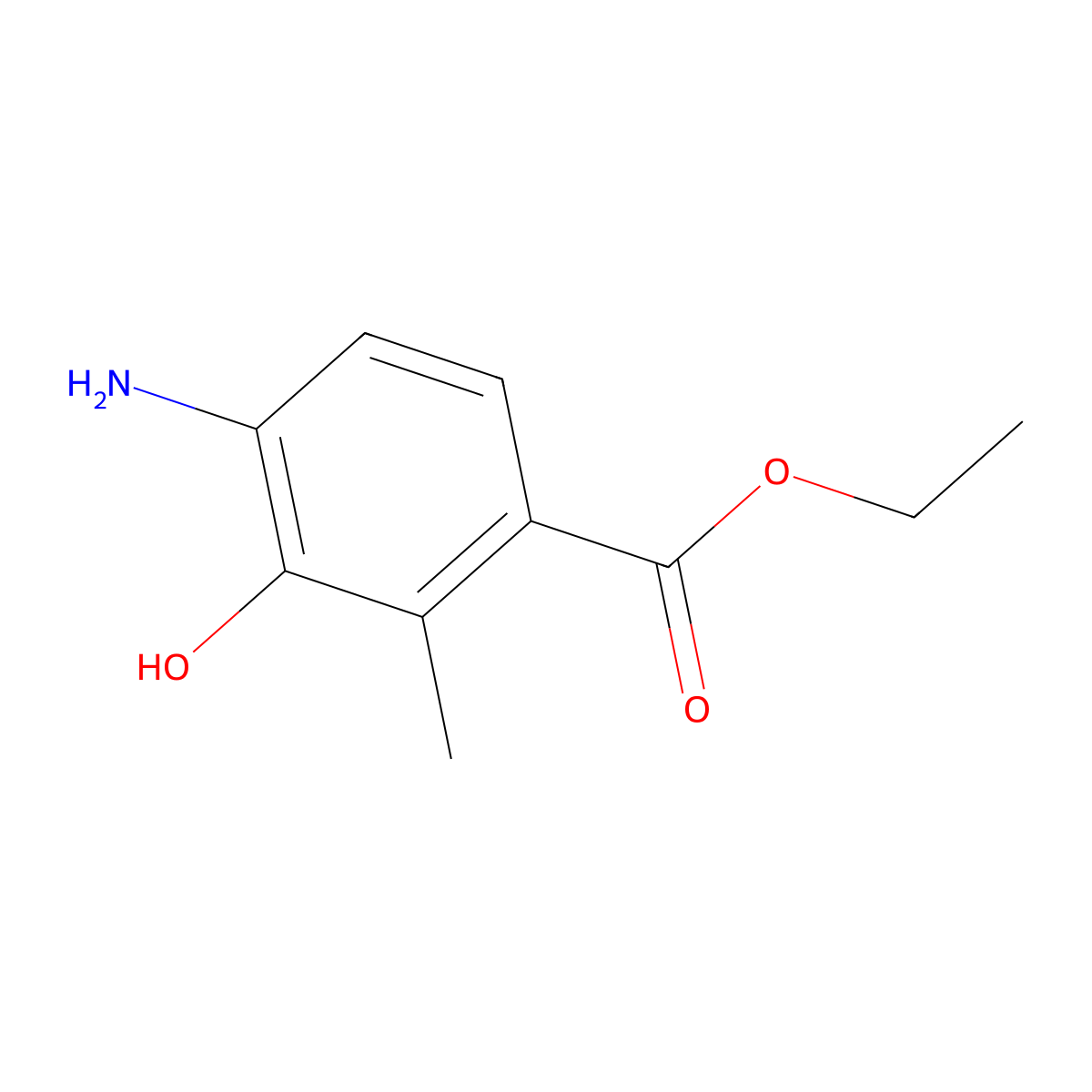 Ethyl 4-amino-3-hydroxy-2-methylbenzoate molecular structure, CAS 2091405-77-3