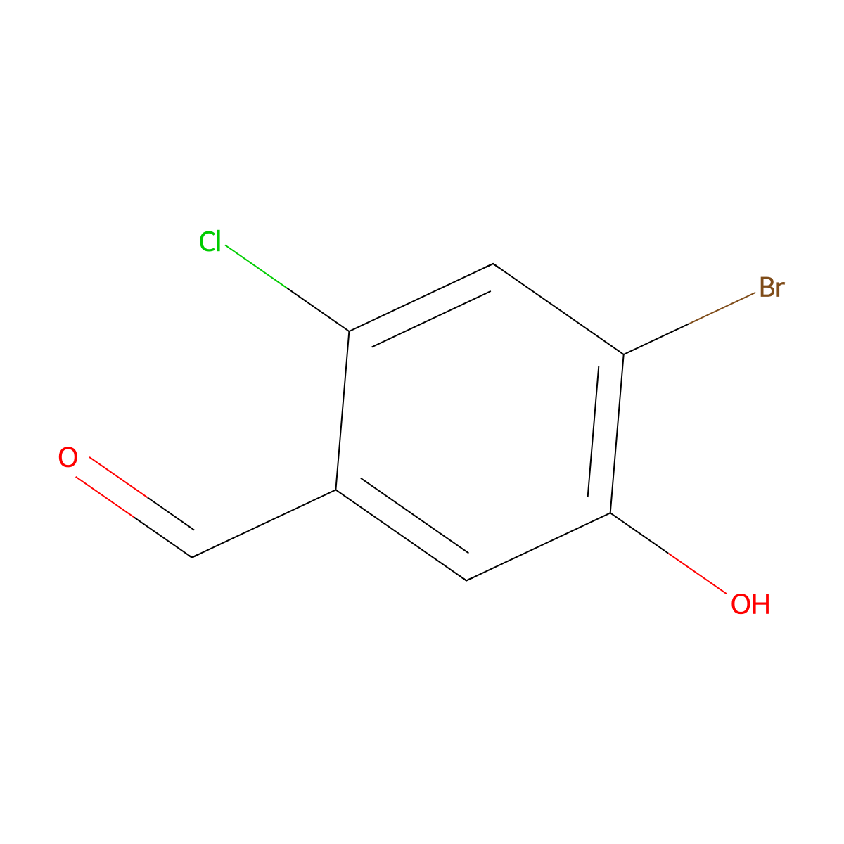 2-Bromo-4-chloro-5-formylphenol molecular structure, CAS 2091406-27-6
