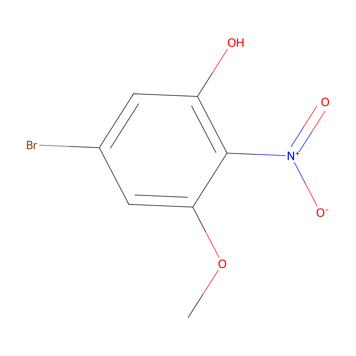5-Bromo-3-methoxy-2-nitrophenol molecular structure, CAS 2091406-69-6