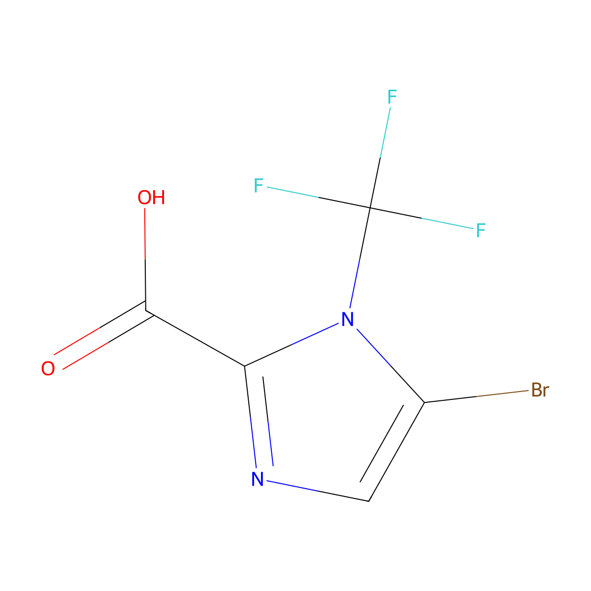 5-bromo-1-(trifluoromethyl)-1H-imidazole-2-carboxylic acid molecular structure, CAS 2091407-12-2