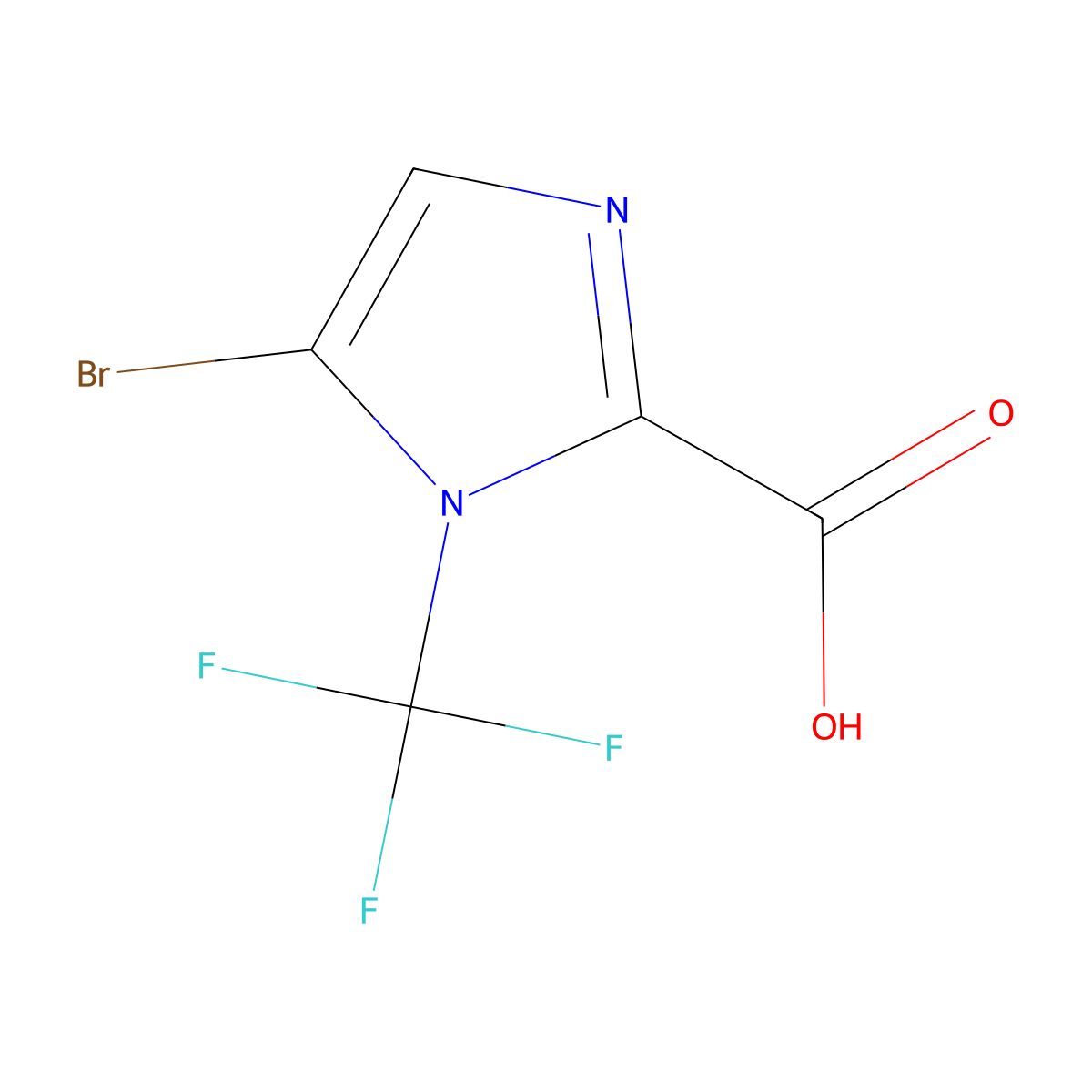 5-bromo-1-(trifluoromethyl)-1H-imidazole-2-carboxylic acid molecular structure, CAS 2091407-12-2