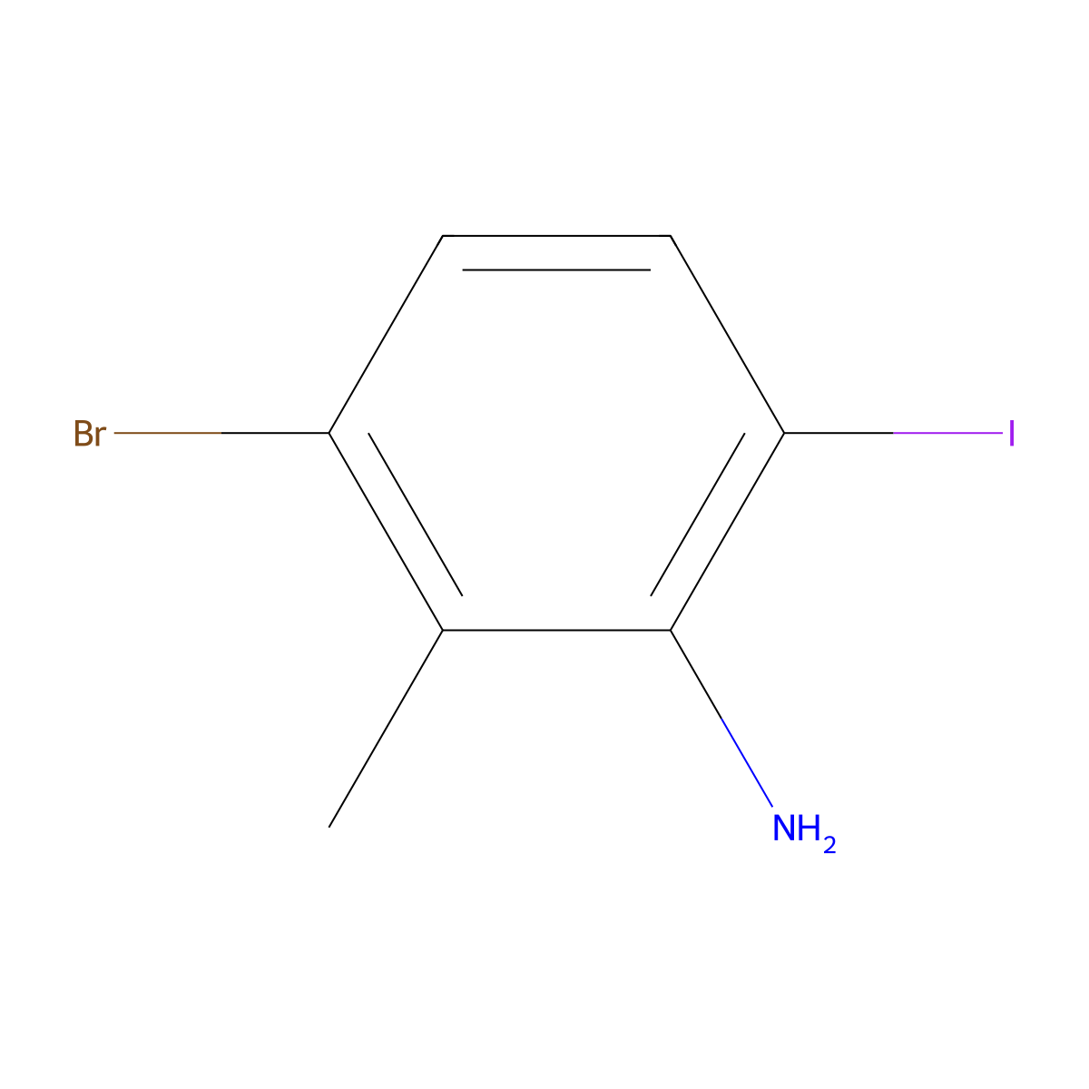 3-Bromo-6-iodo-2-methylaniline molecular structure, CAS 2091407-50-8