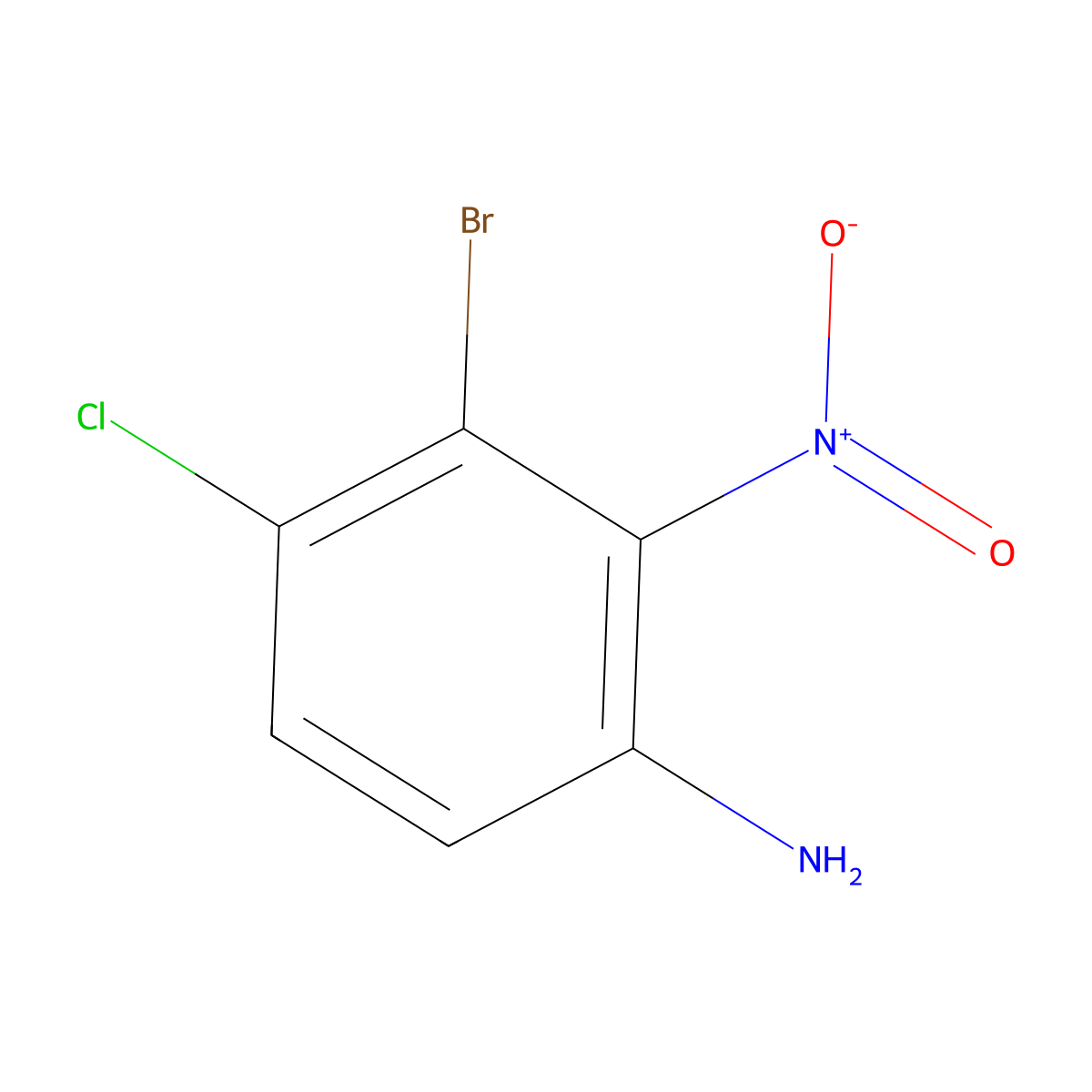 3-Bromo-4-chloro-2-nitroaniline molecular structure, CAS 2091408-21-6