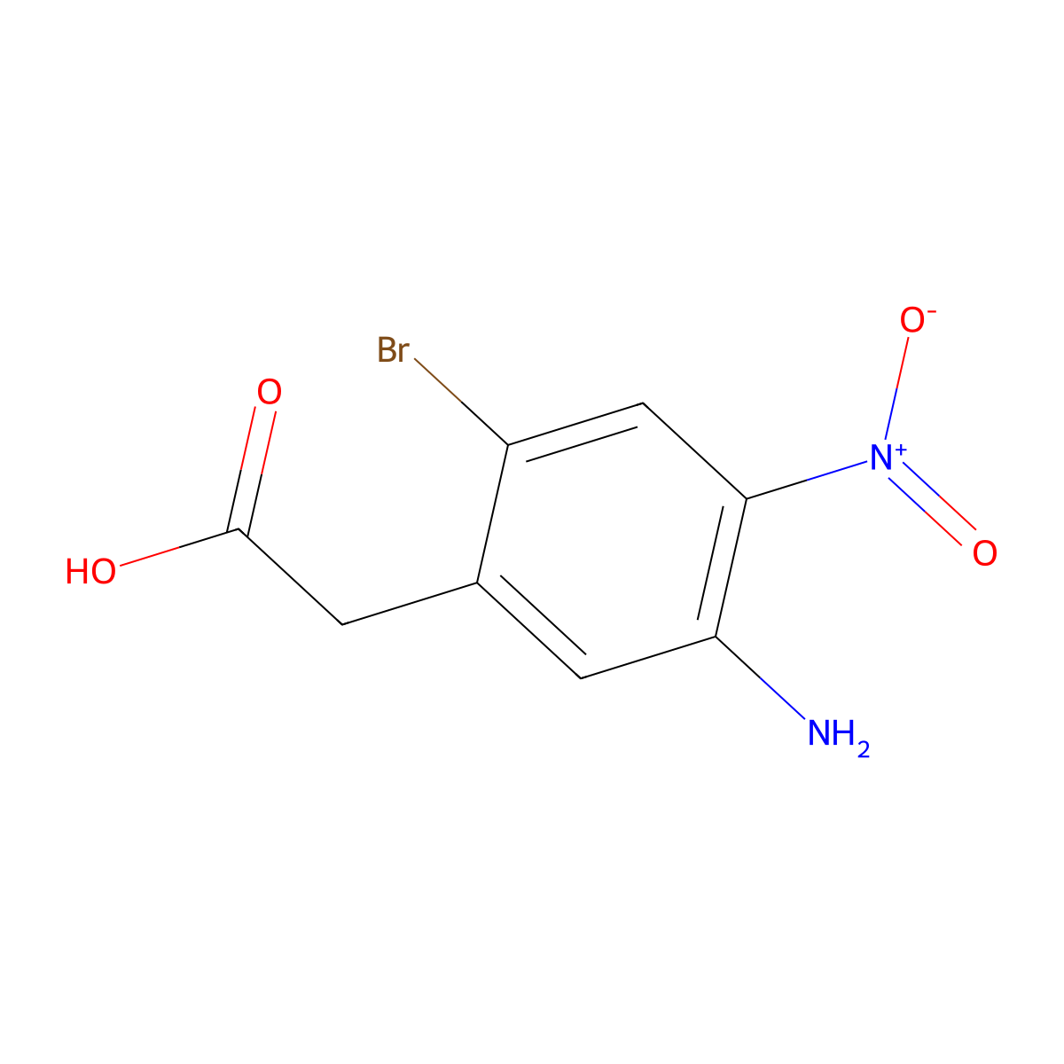 2-(5-Amino-2-bromo-4-nitrophenyl)acetic acid molecular structure, CAS 2091408-44-3