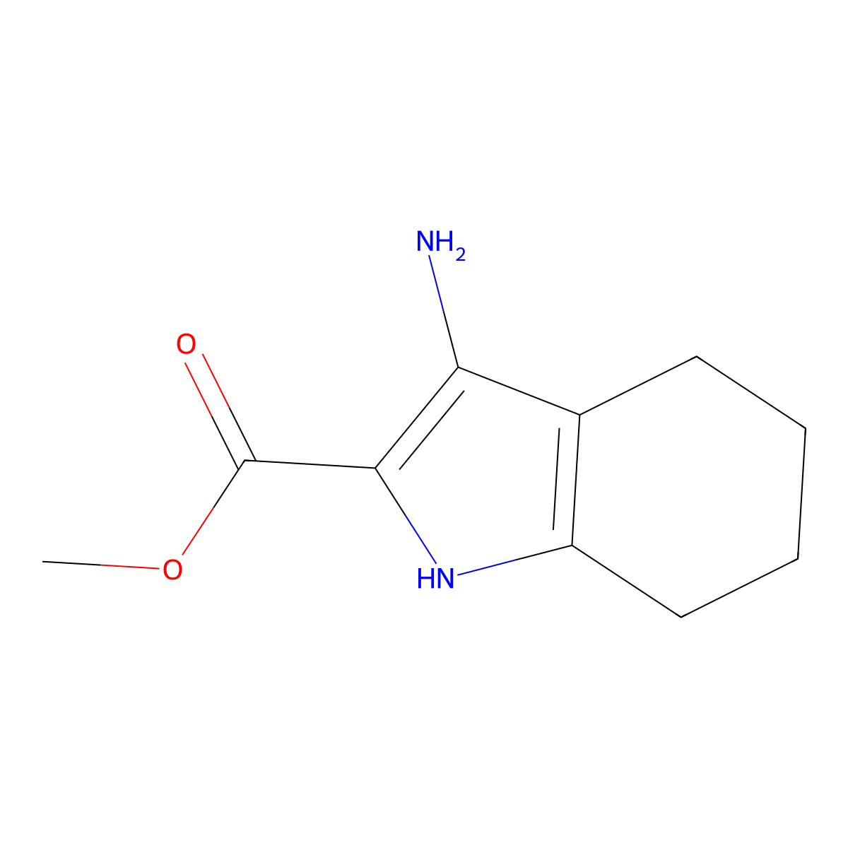 Methyl 3-amino-4,5,6,7-tetrahydro-1H-indole-2-carboxylate molecular structure, CAS 2091416-58-7