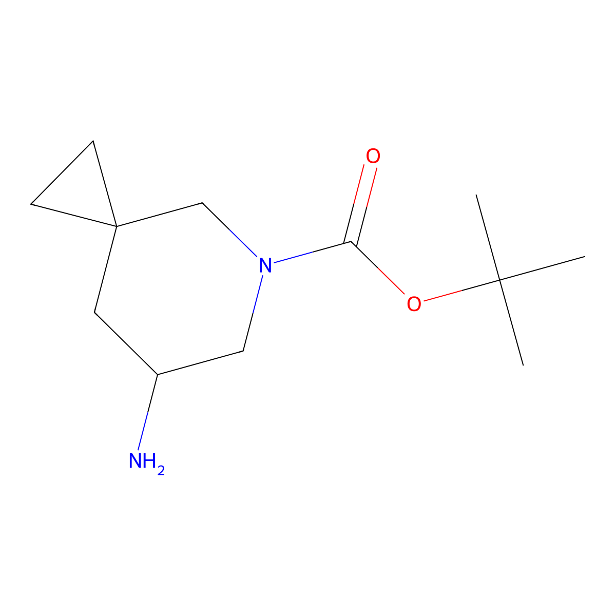 Tert-butyl 7-amino-5-azaspiro[2.5]octane-5-carboxylate molecular structure, CAS 2091417-05-7