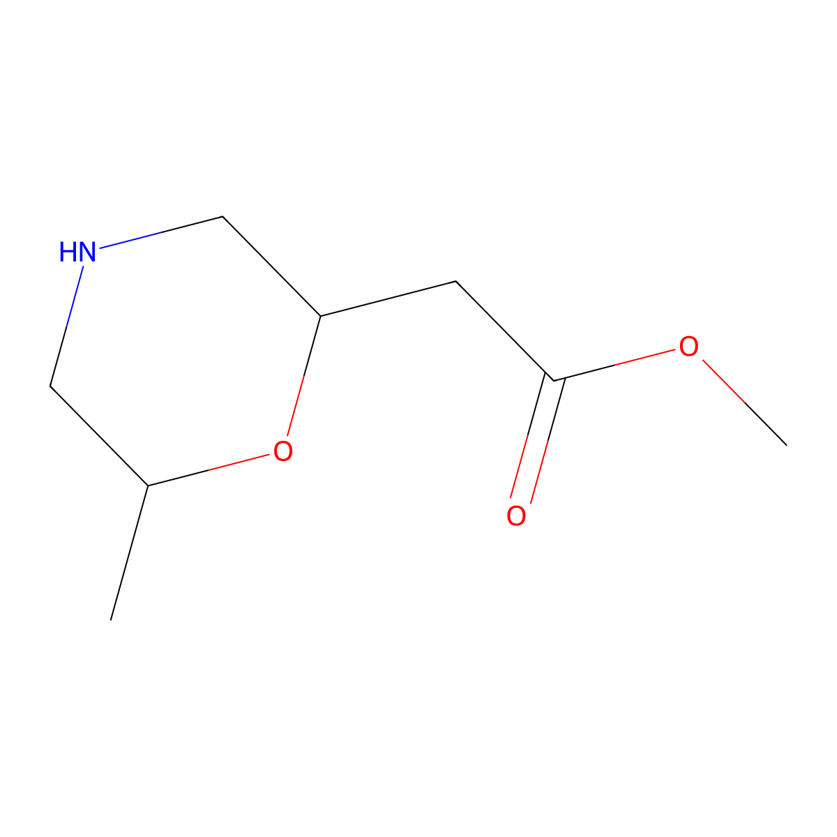 Methyl 2-(6-methylmorpholin-2-yl)acetate molecular structure, CAS 2091417-74-0