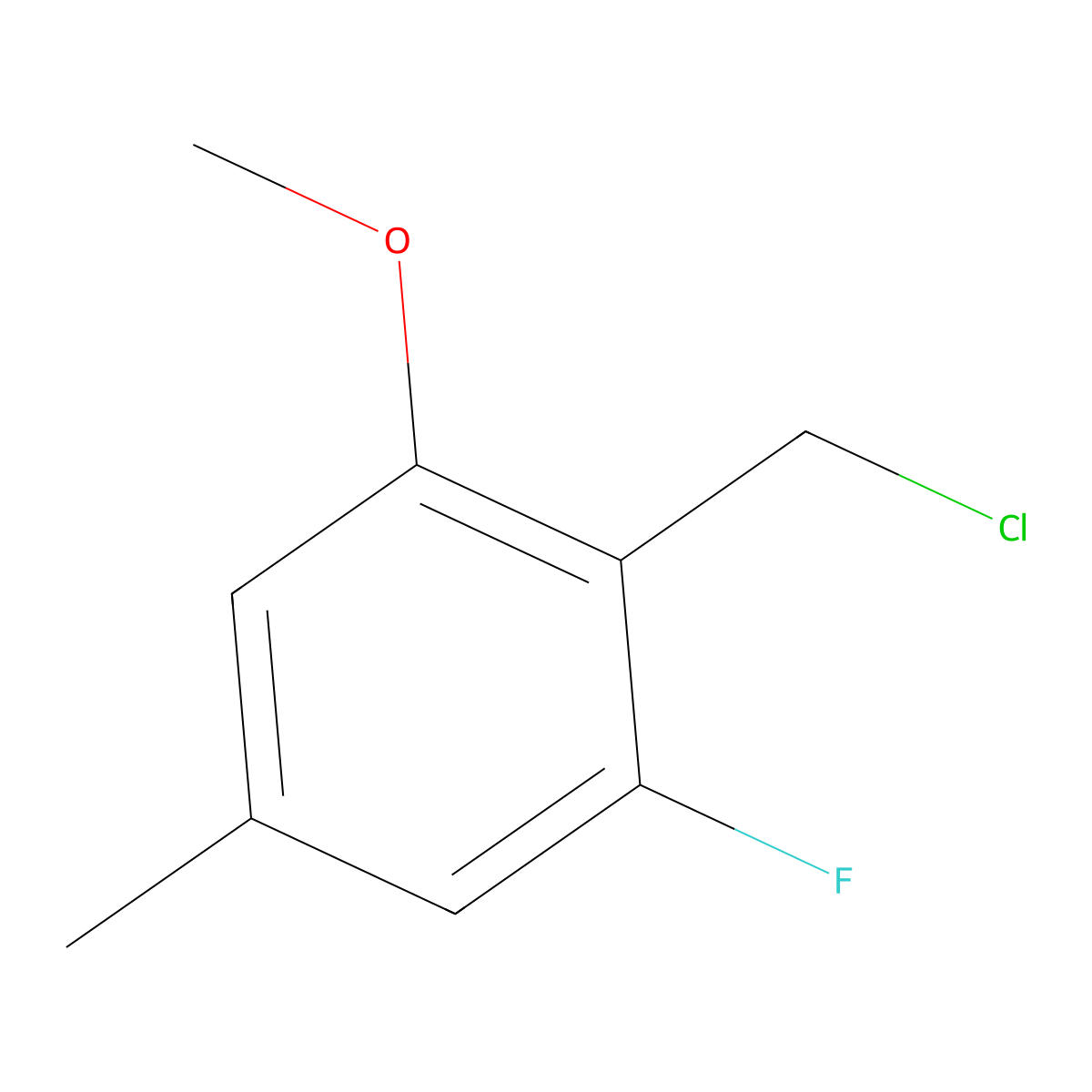 2-(Chloromethyl)-1-fluoro-3-methoxy-5-methylbenzene molecular structure, CAS 2091420-46-9